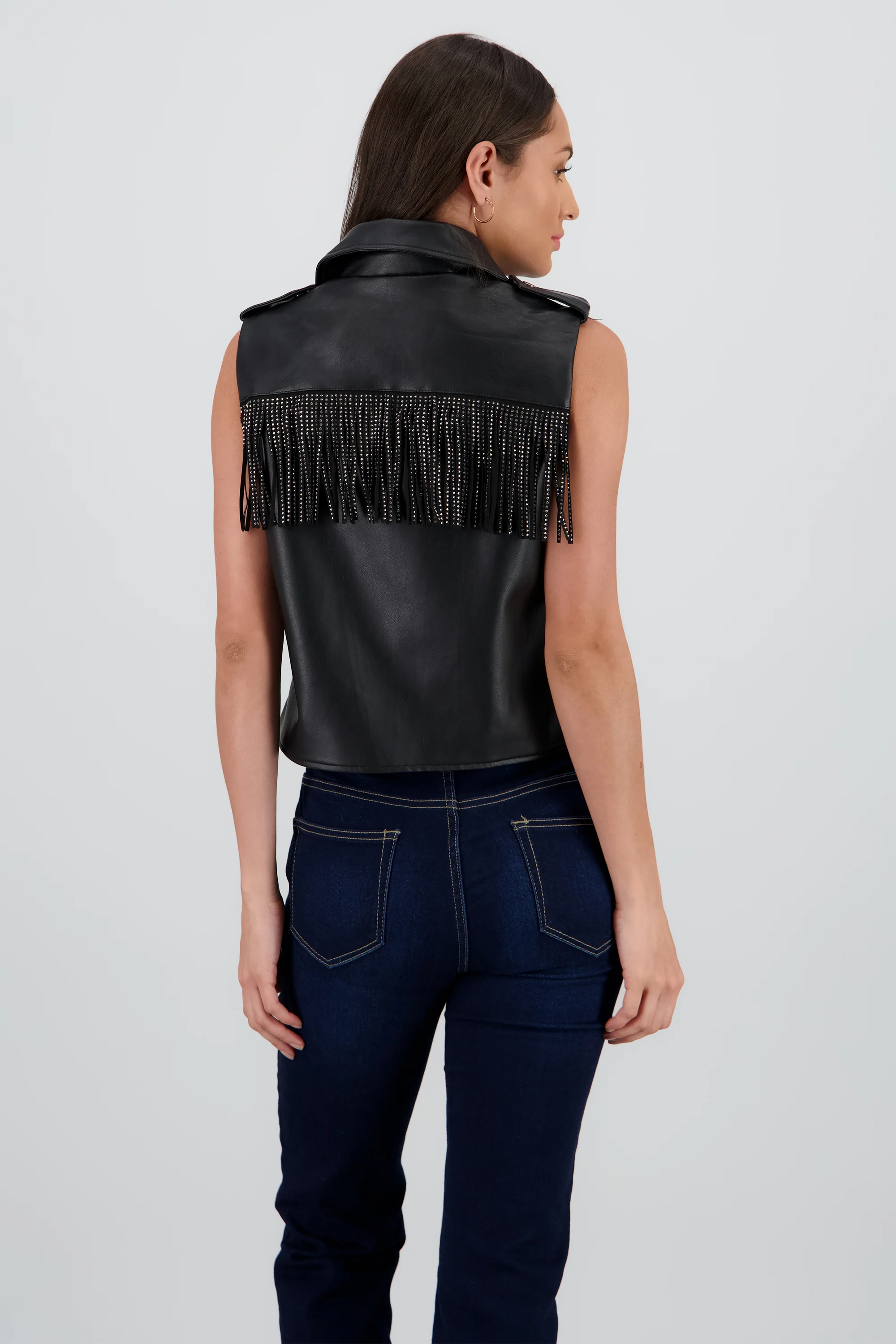 Chaleco oversized detalle fringe - Image 4