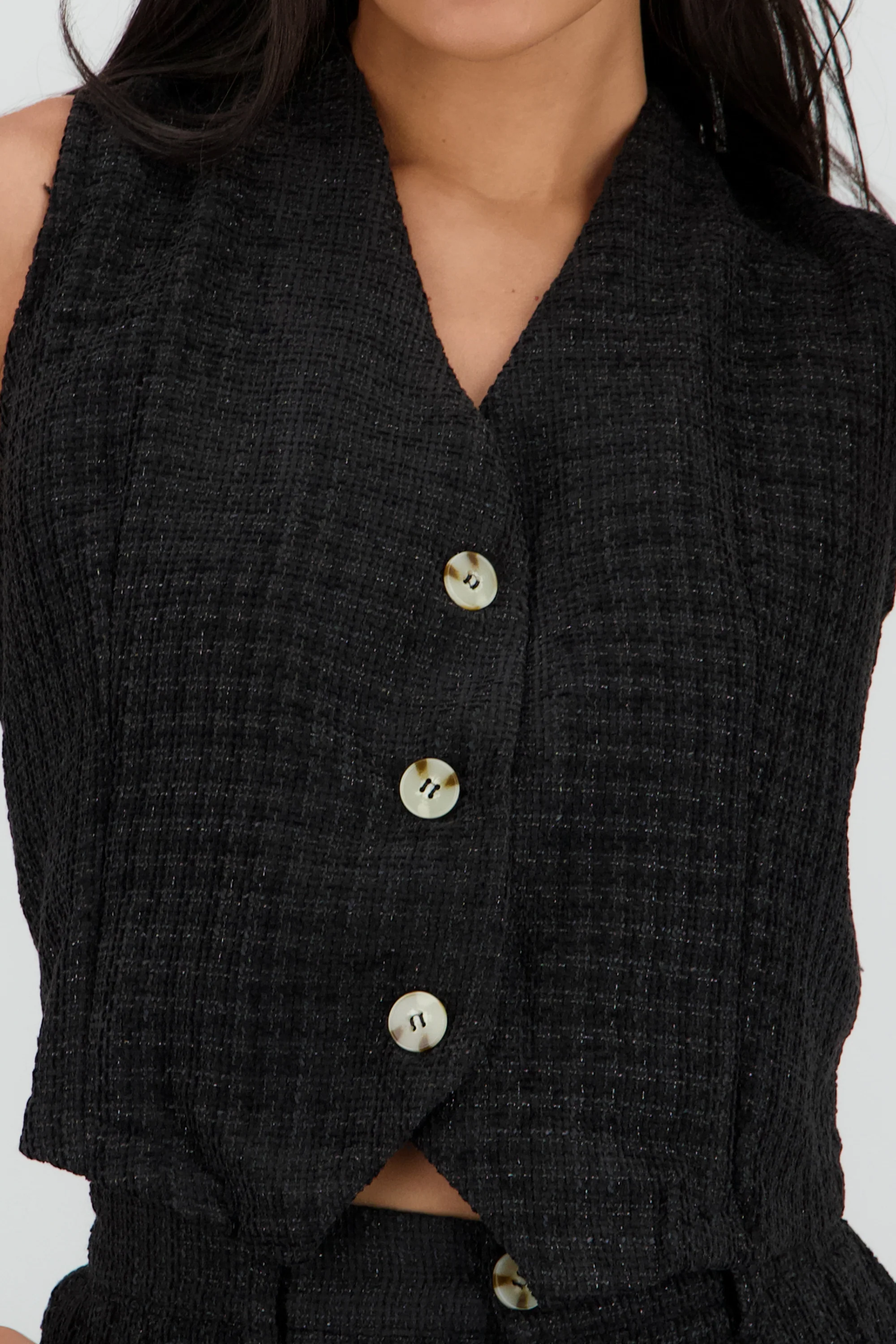 Chaleco tweed con botones - Image 5