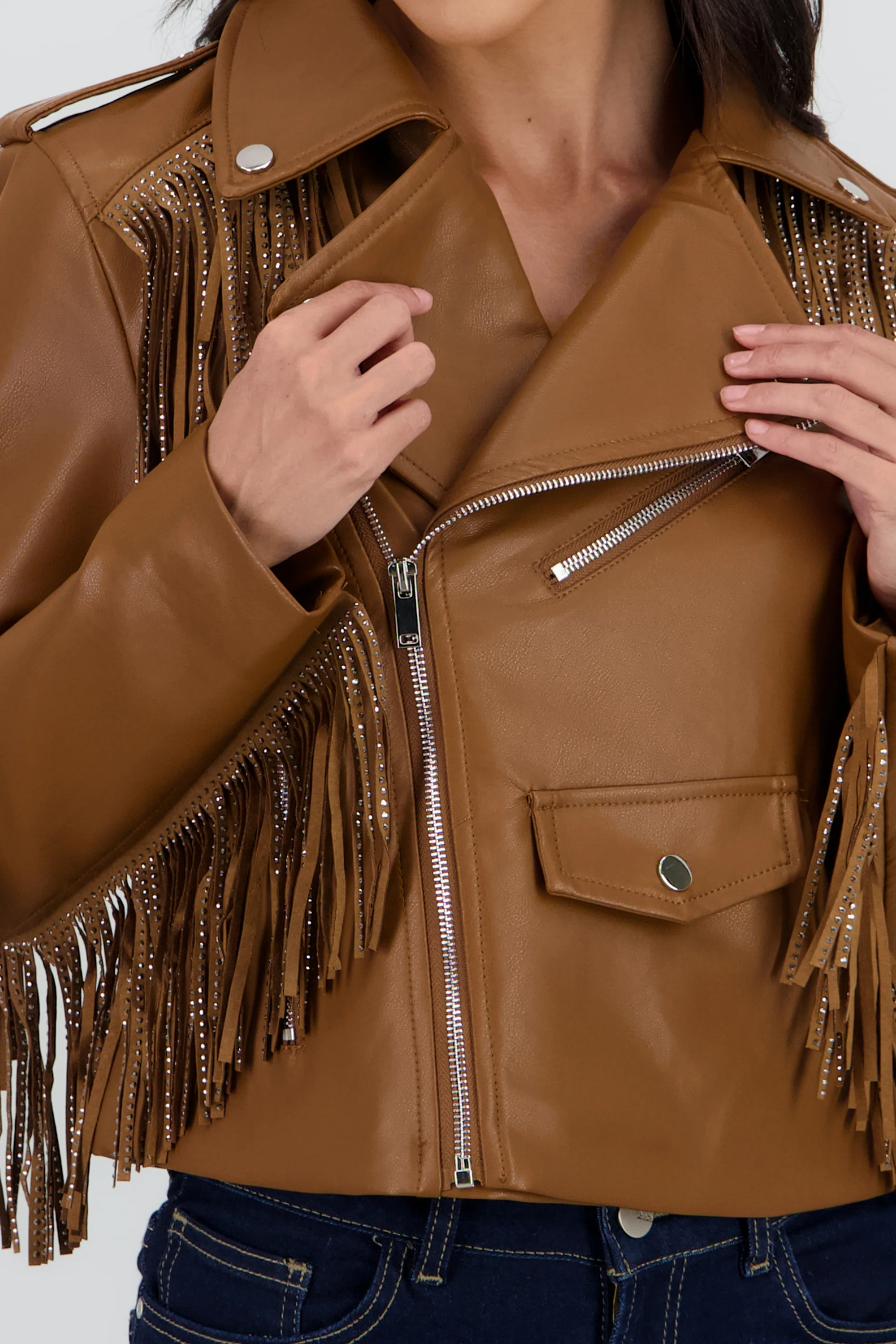 Chamarra Biker Fringe Brillos - Image 5