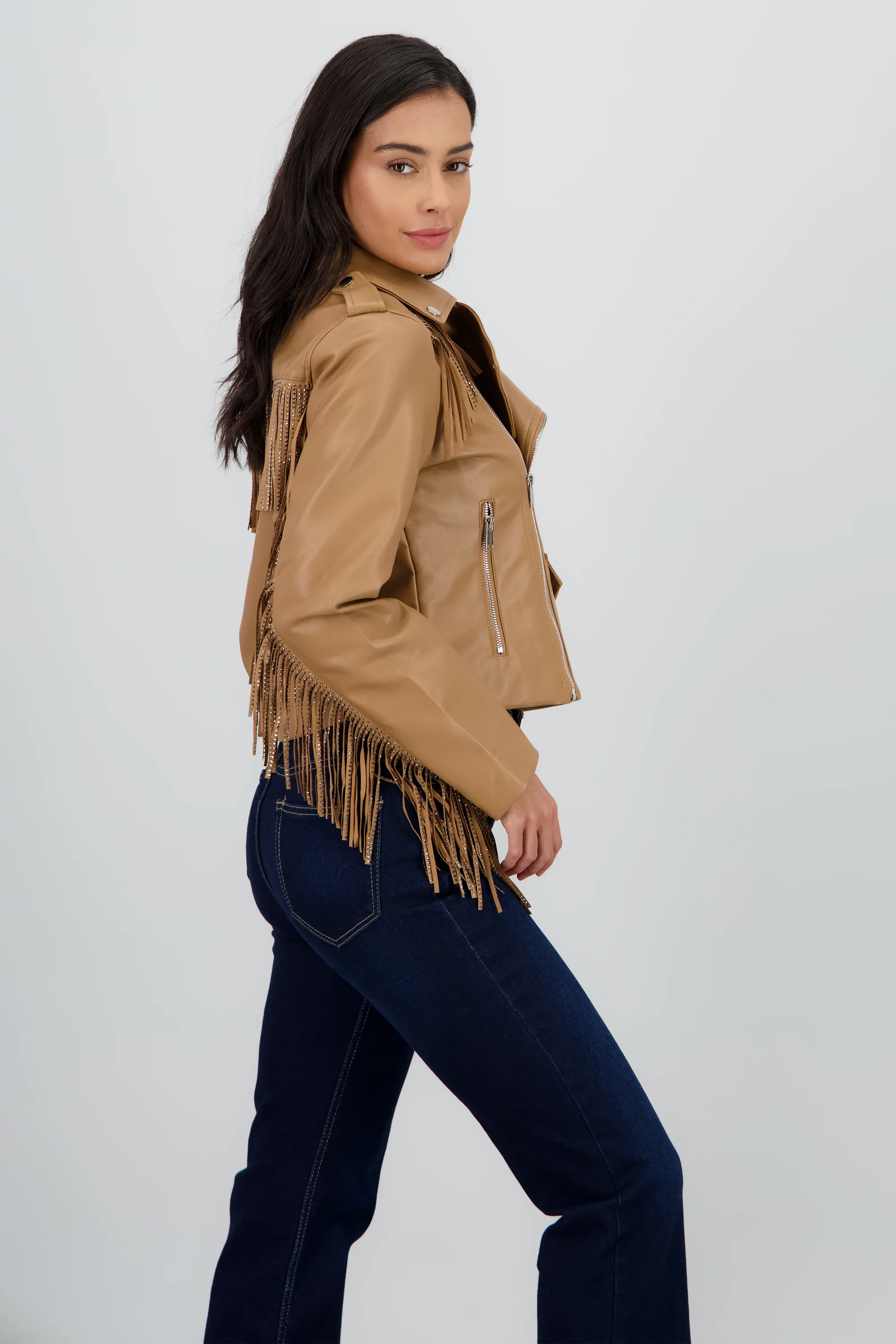 Chamarra Biker Fringe Brillos - Image 3