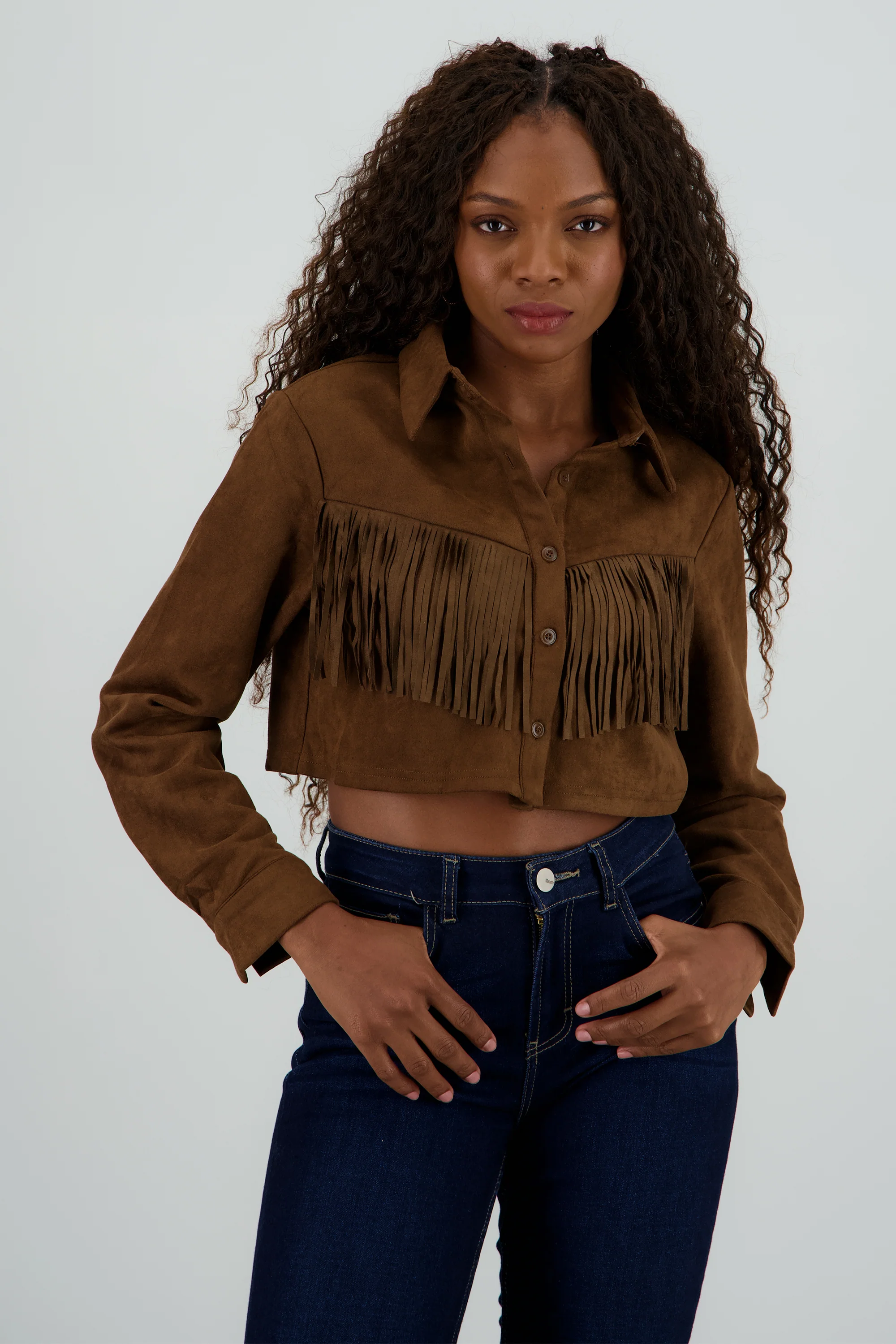 Camisa de gamuza con flecos cowboy