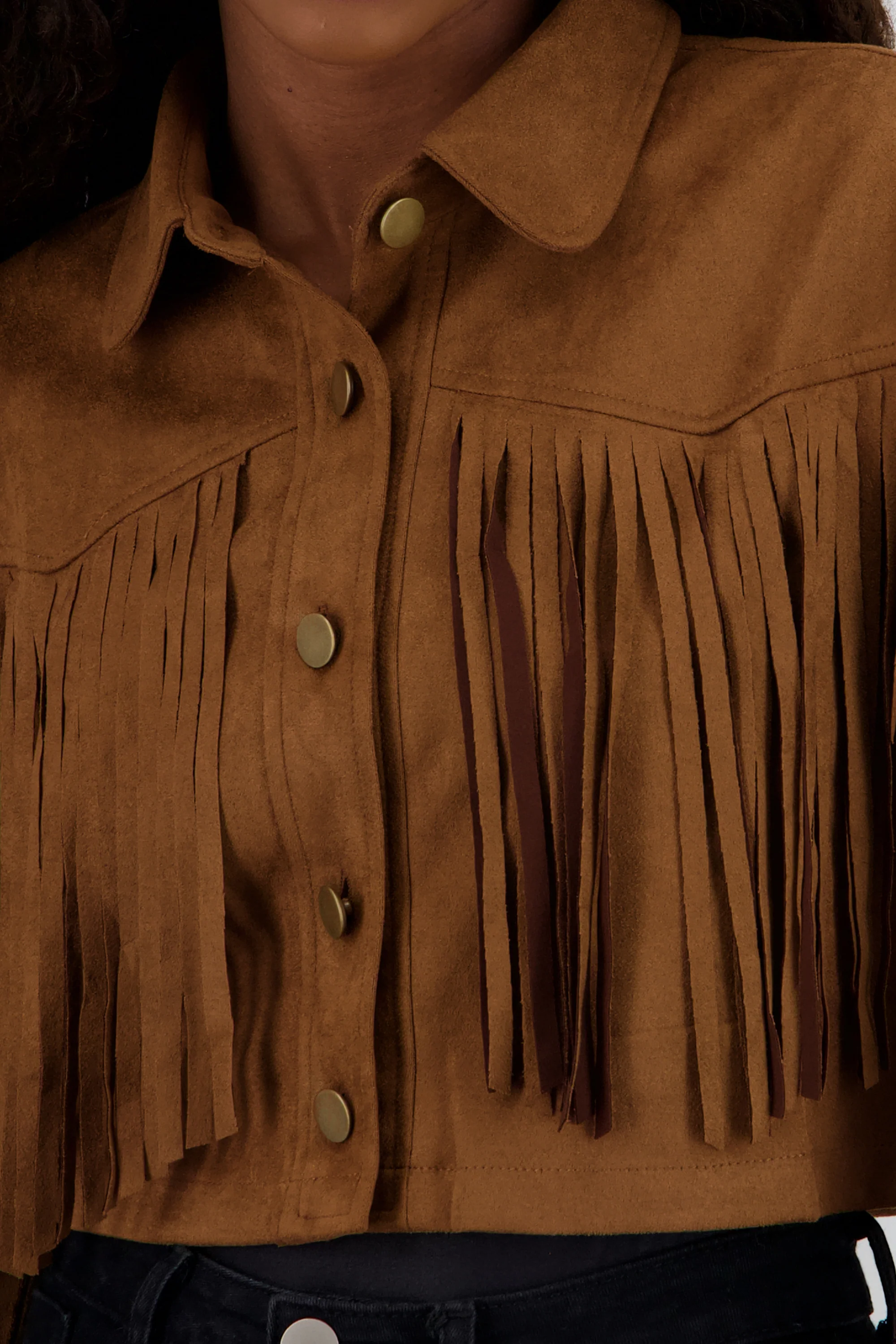 Chamarra ligera de suede detalle flecos - Image 5