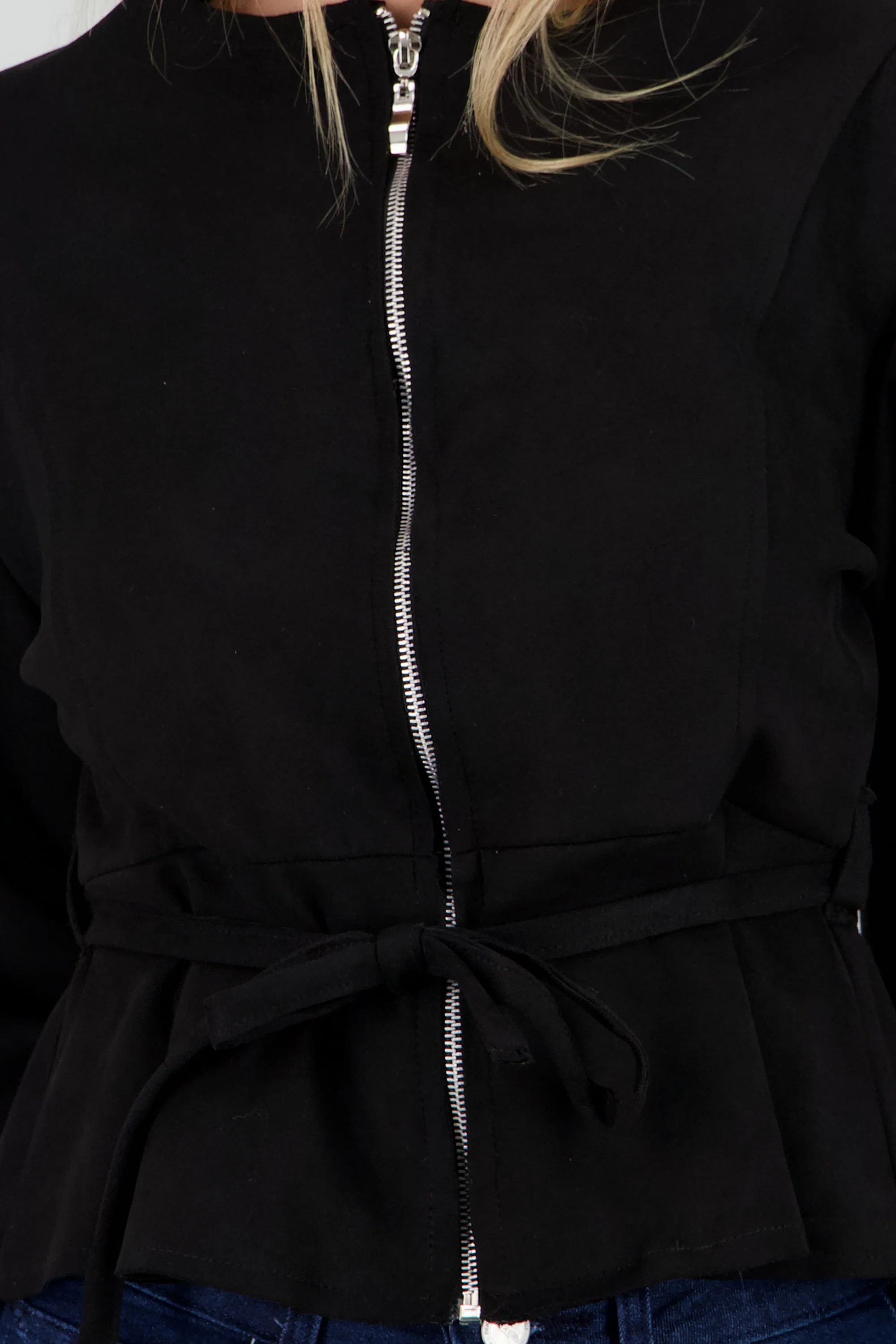 Chamarra peplum detalle cinta - Image 5