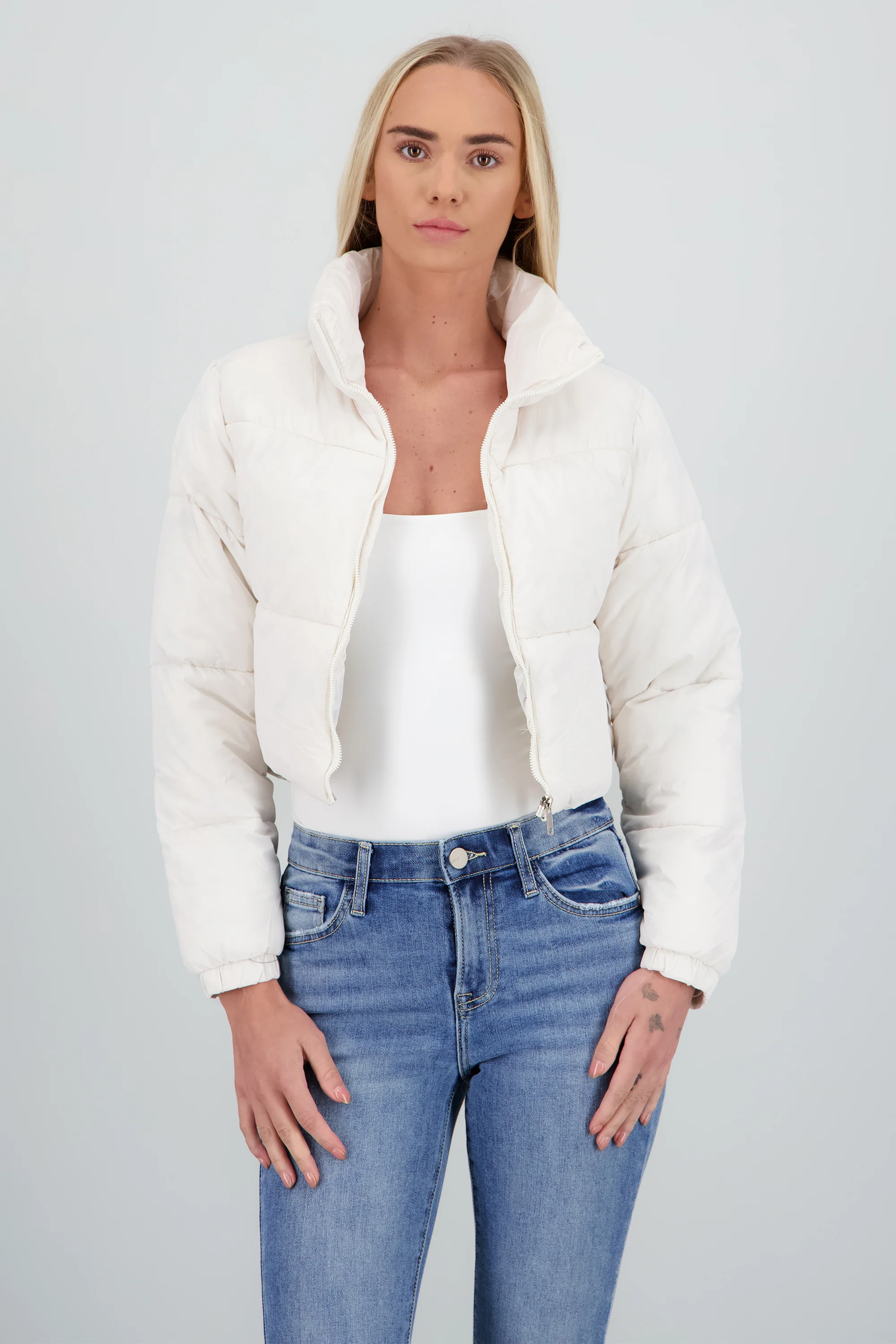 Chamarra puffer crop