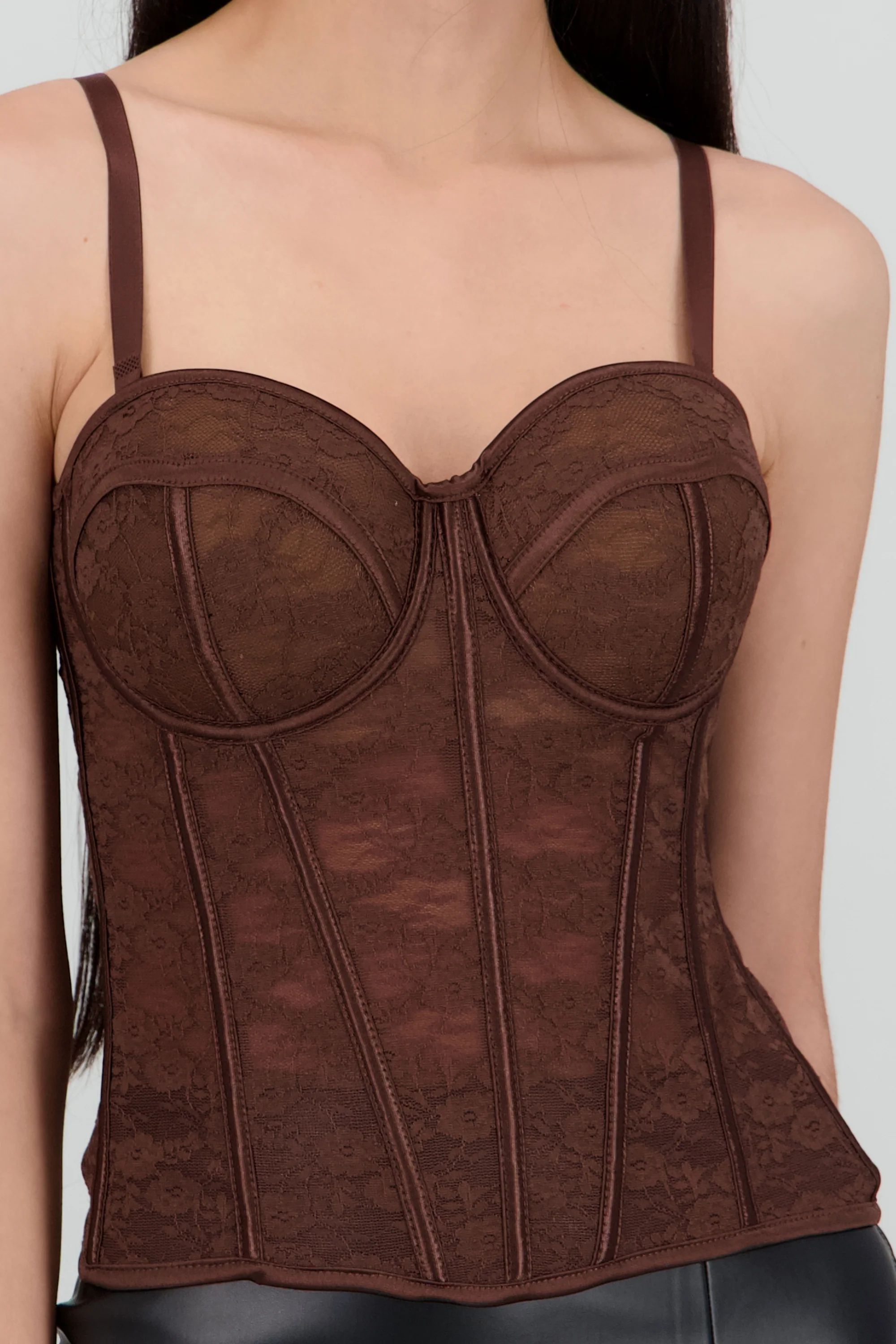 Corset copas encaje liso - Image 5