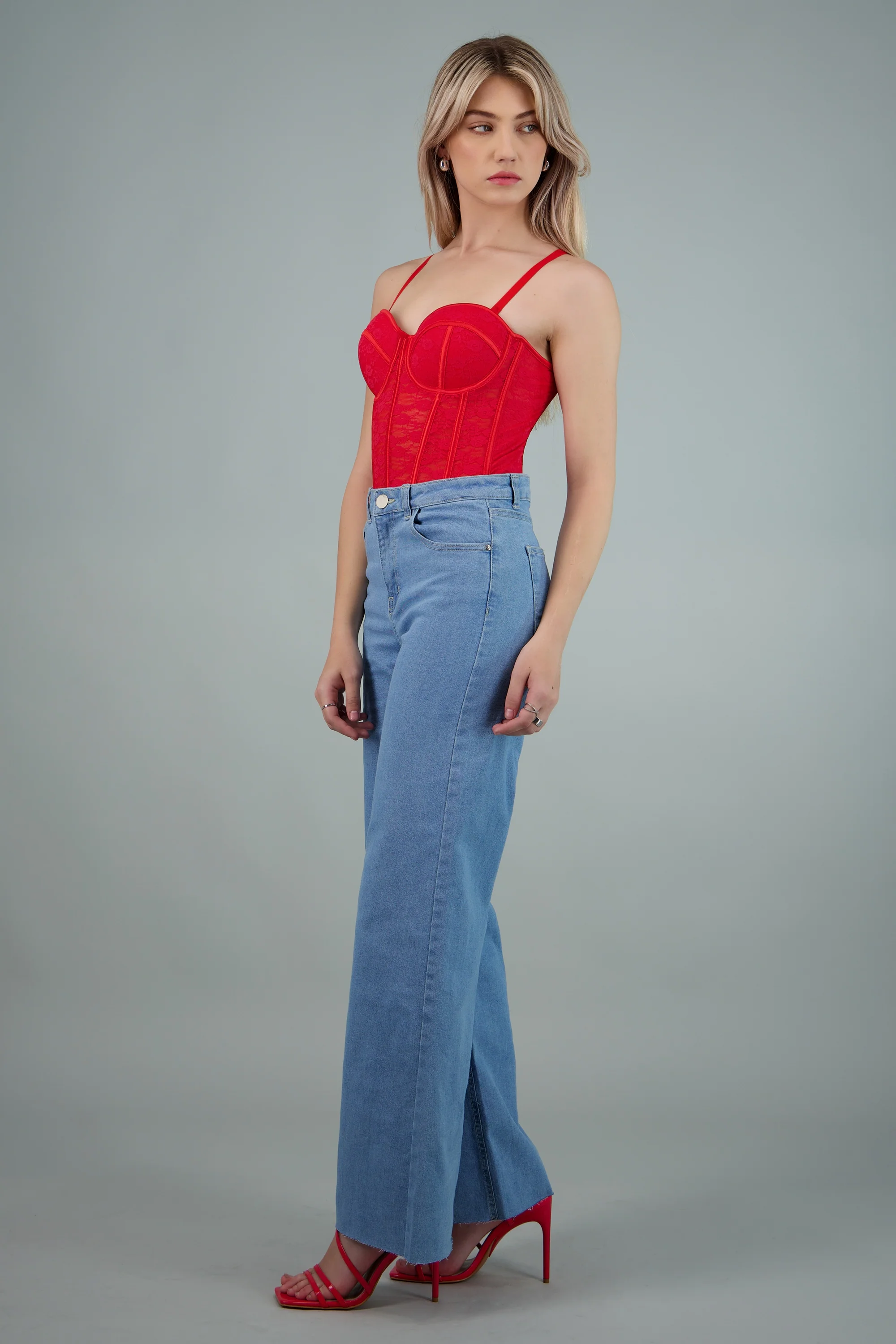 Corset copas encaje liso - Image 3