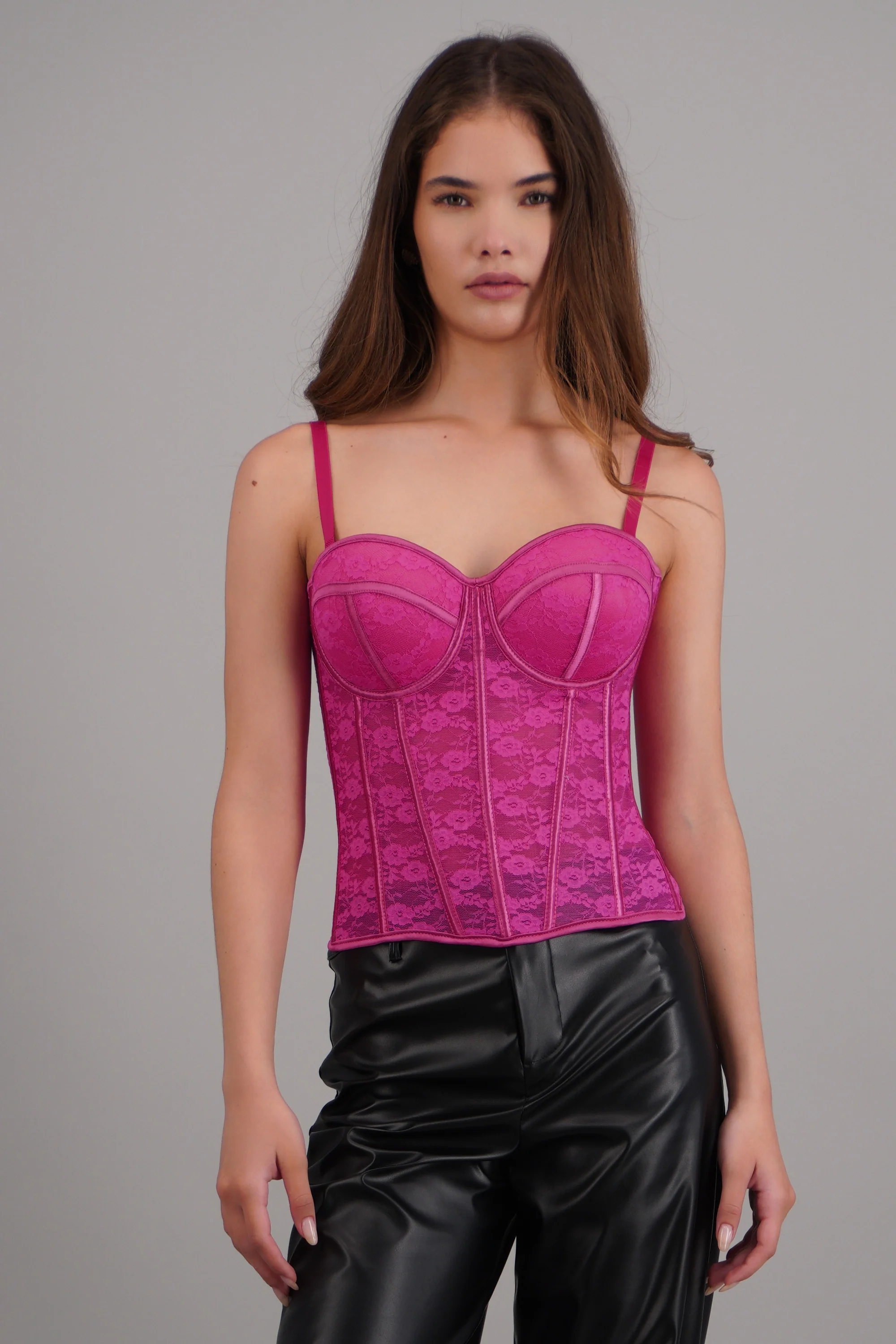 Corset copas encaje liso