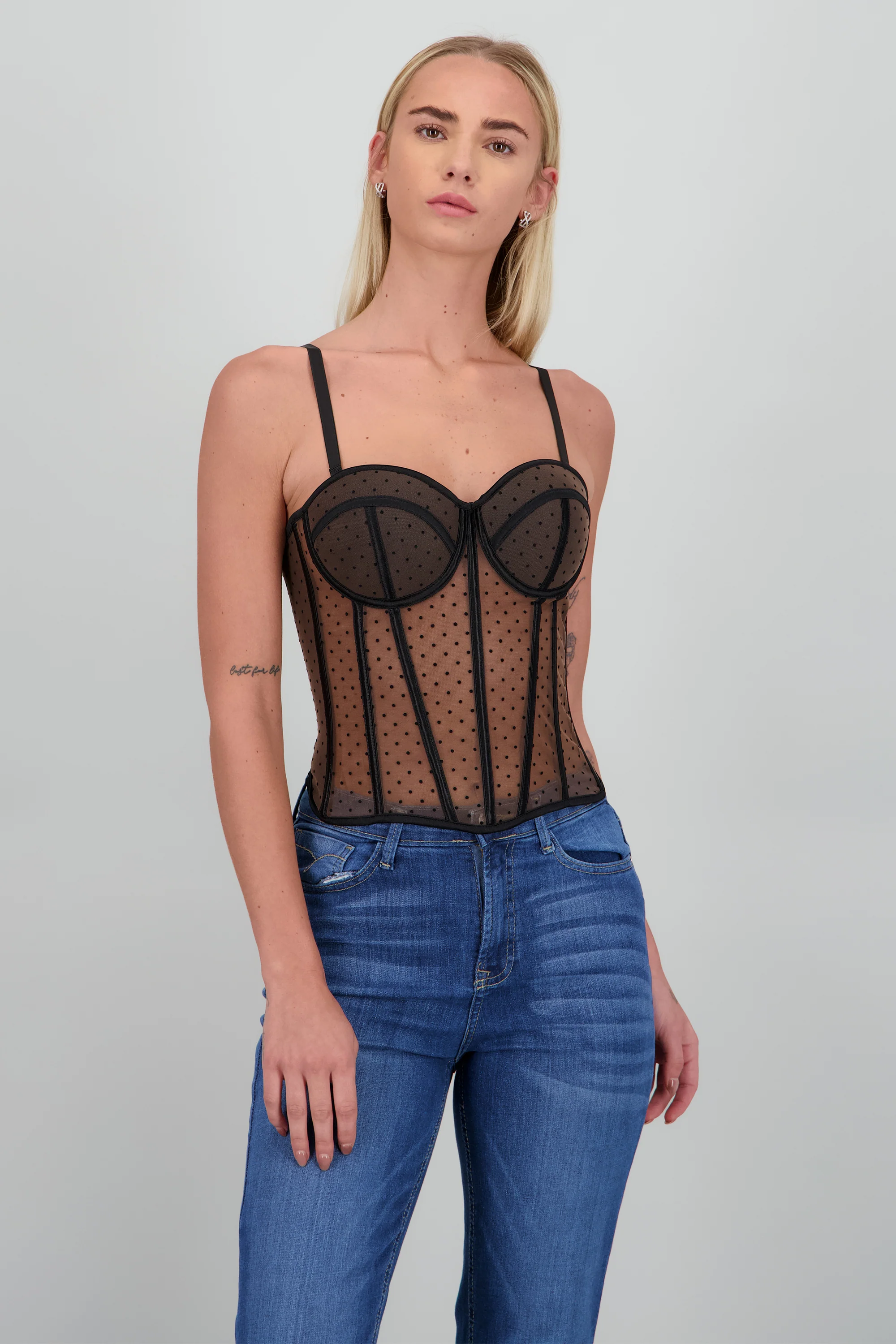 Corset de mesh con polka dots - Image 2