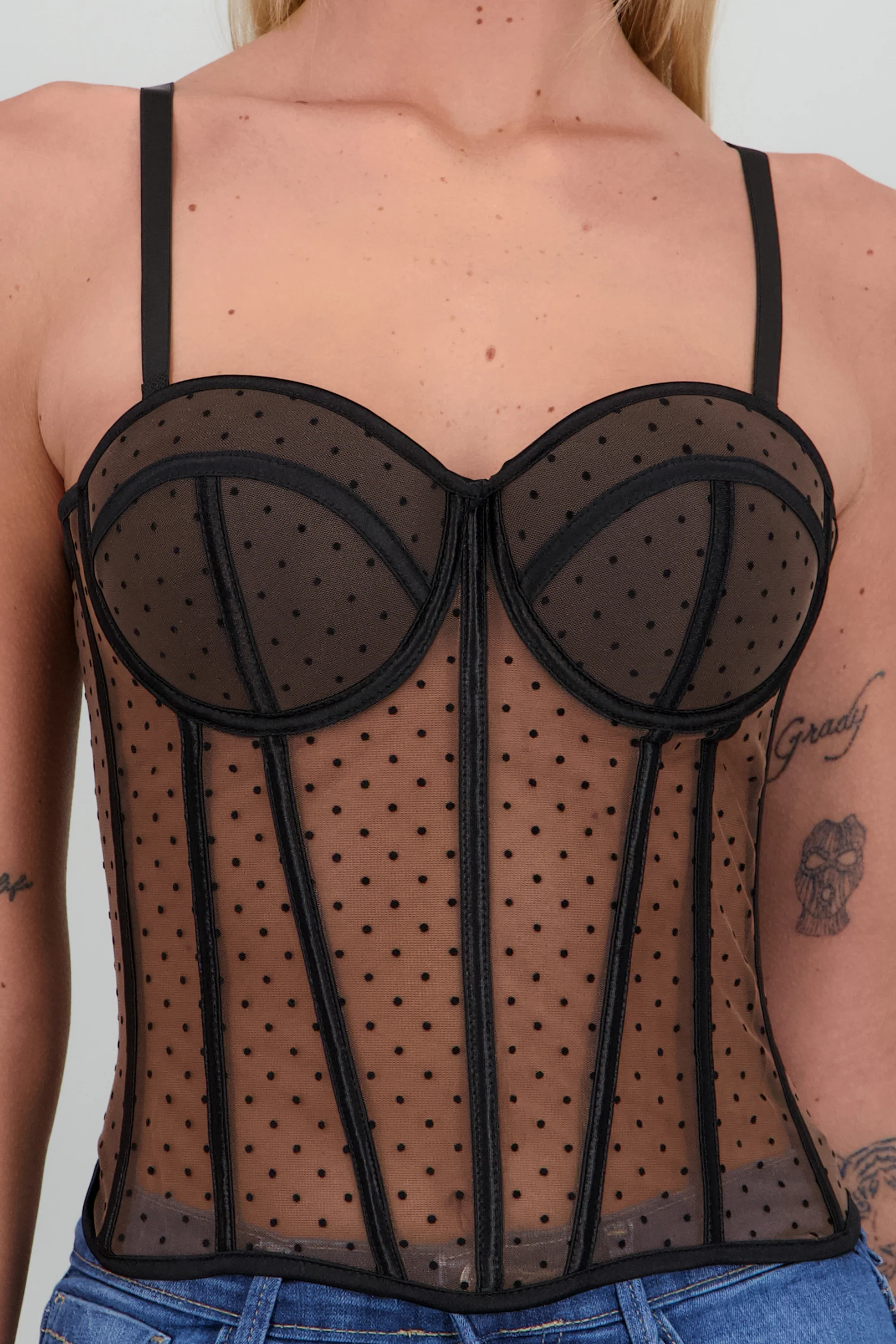 Corset de mesh con polka dots - Image 5