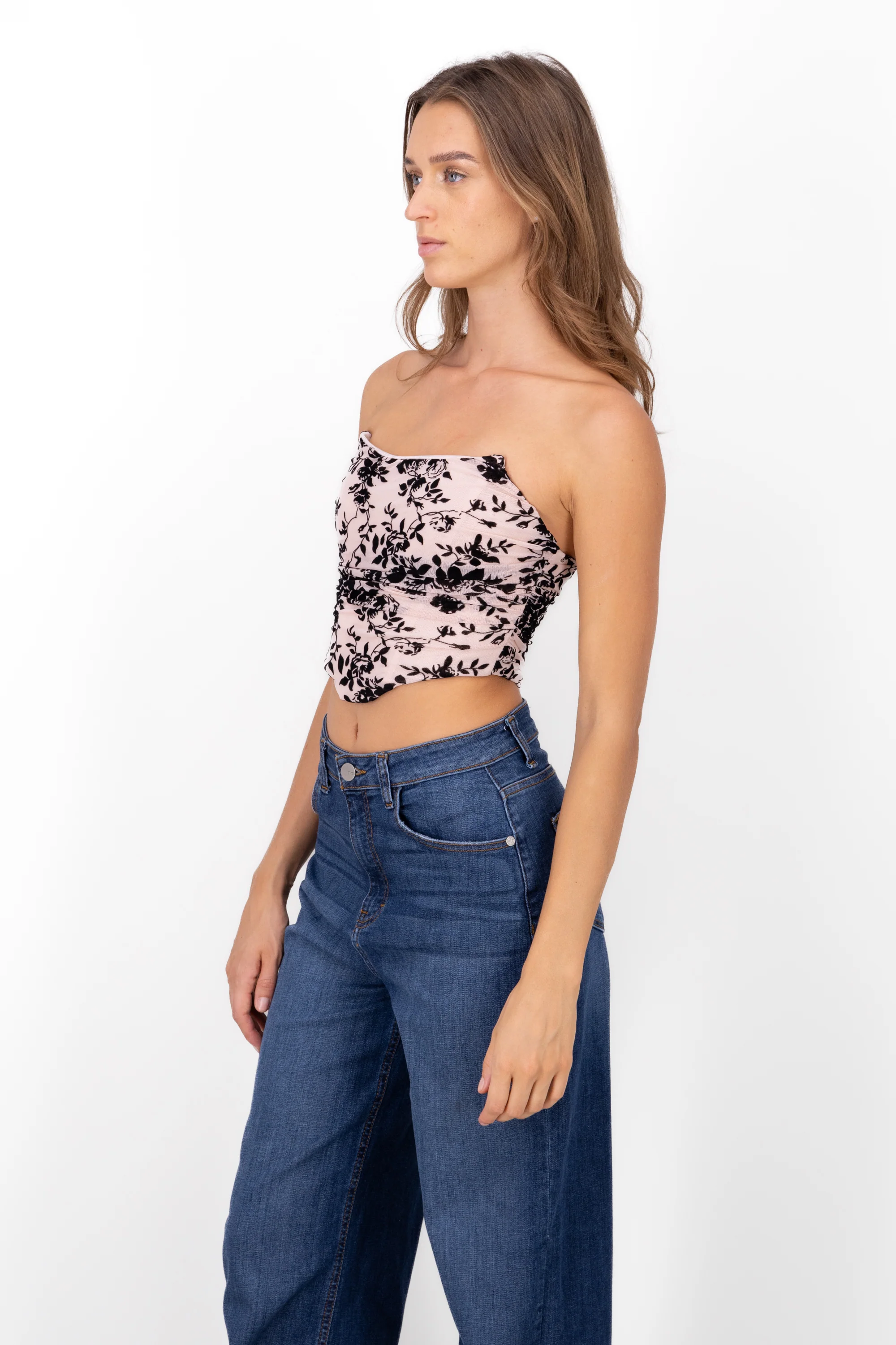 Corset de mesh flock con rosas - Image 3