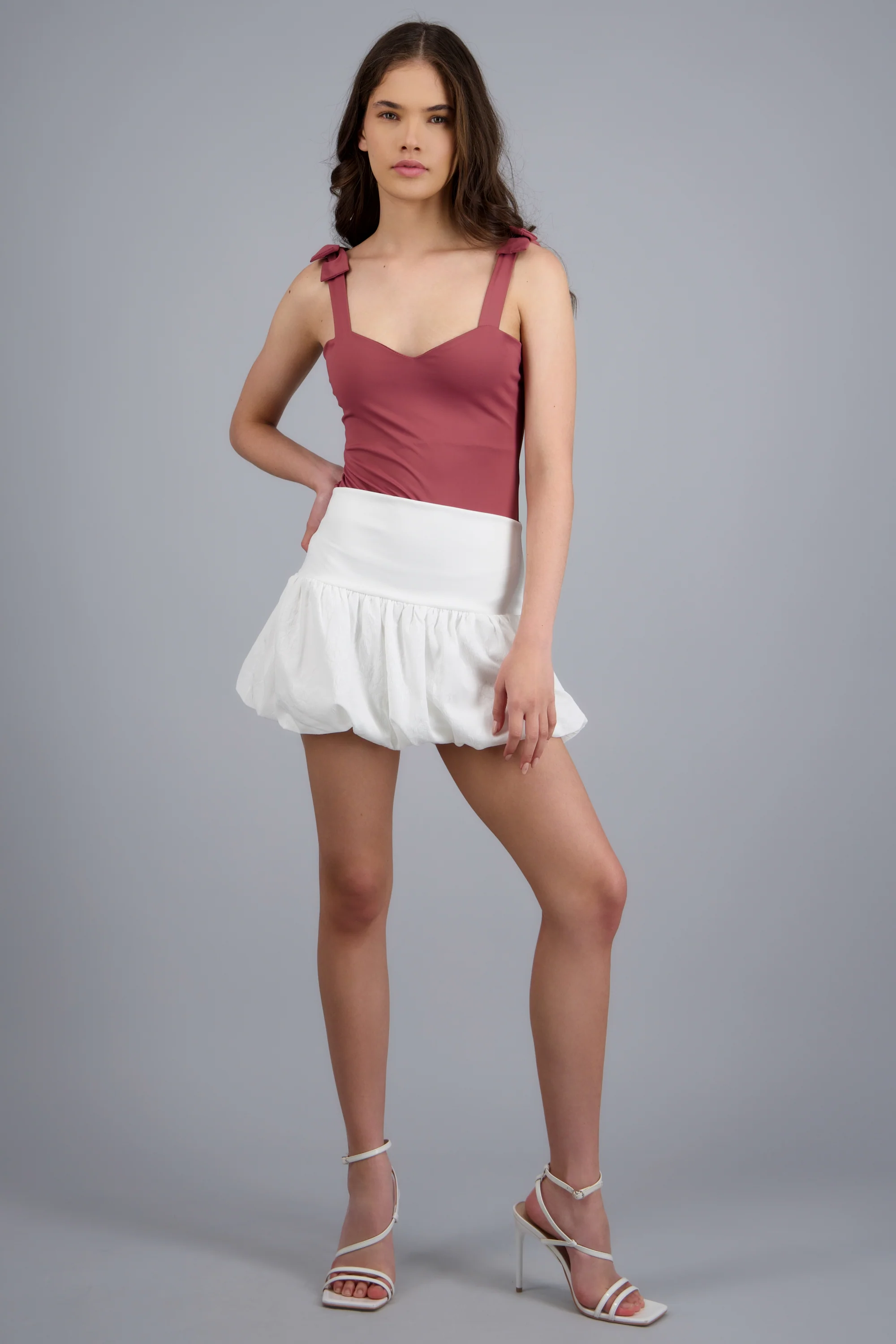 Falda crop waist detalle bubble - Image 3