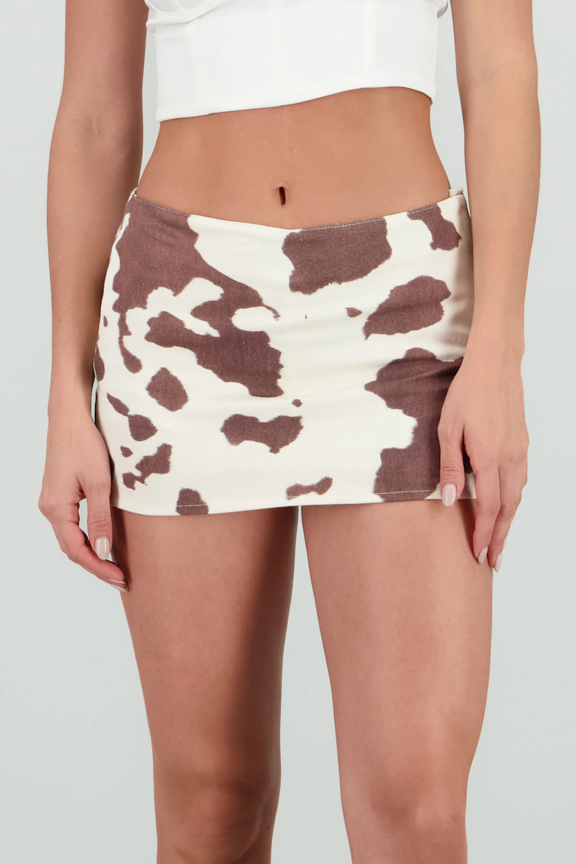 Falda denim mini animal print vaca - Image 5
