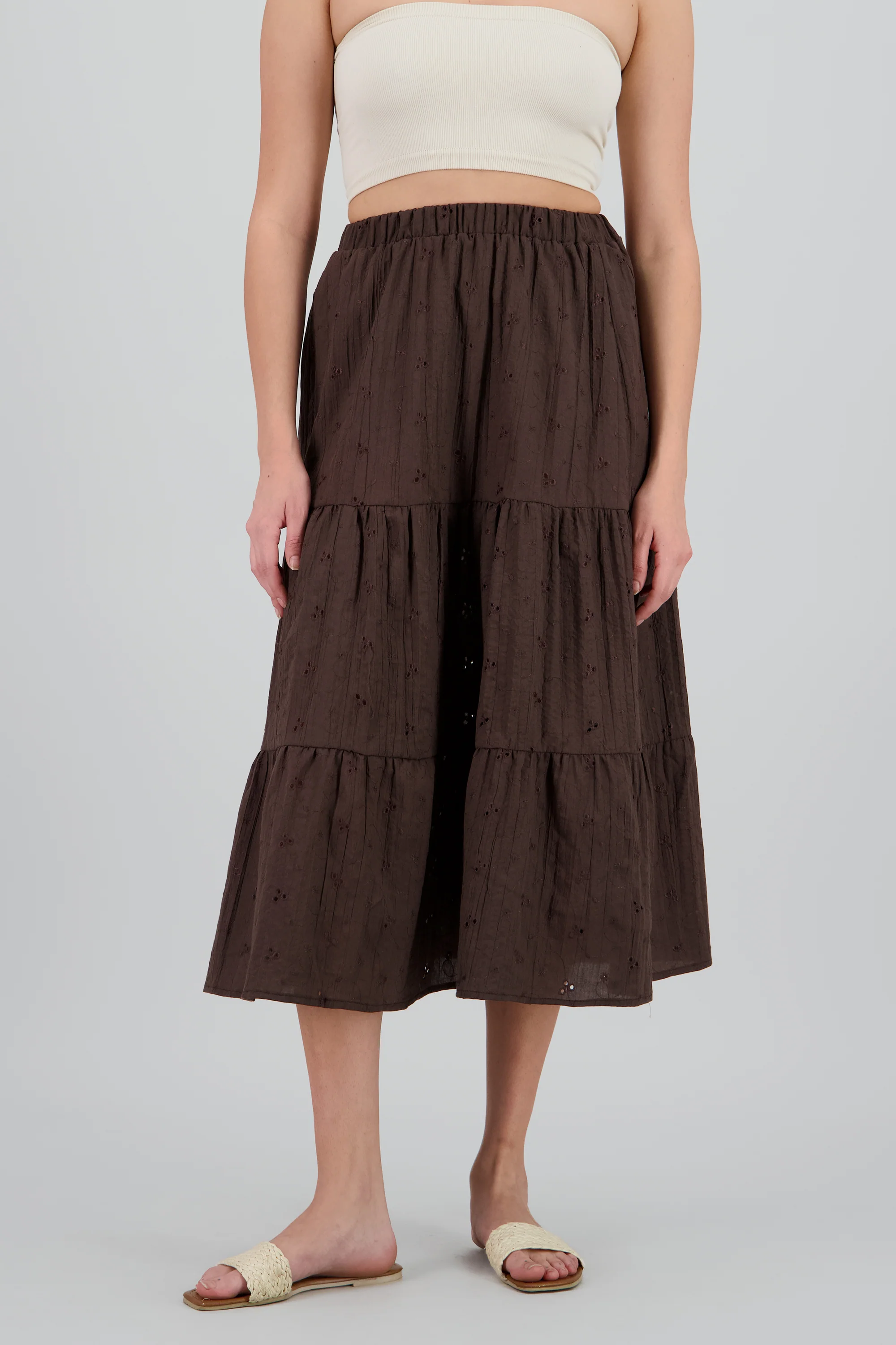 Falda maxi con bloques de eyelet - Image 2