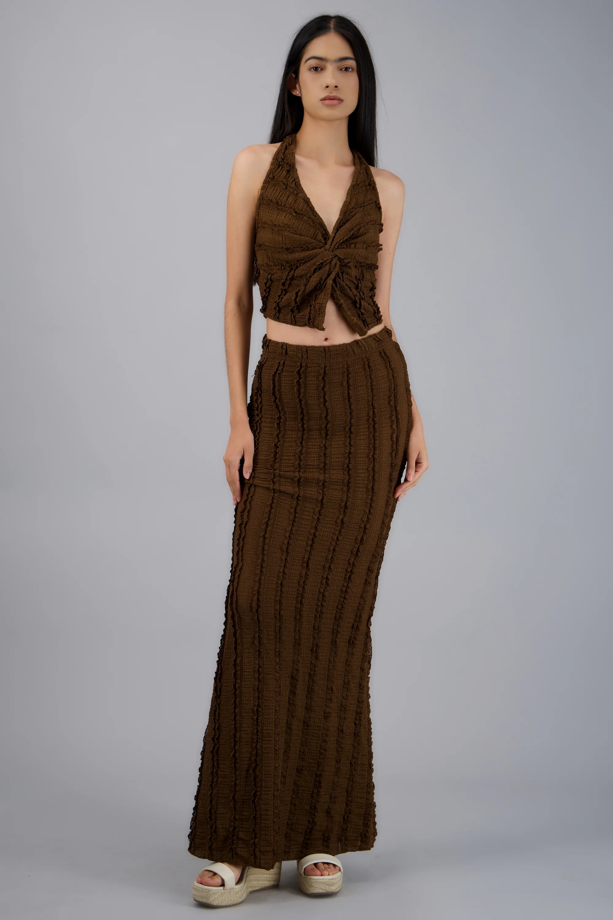 FALDA MAXI DET TEXTURA
