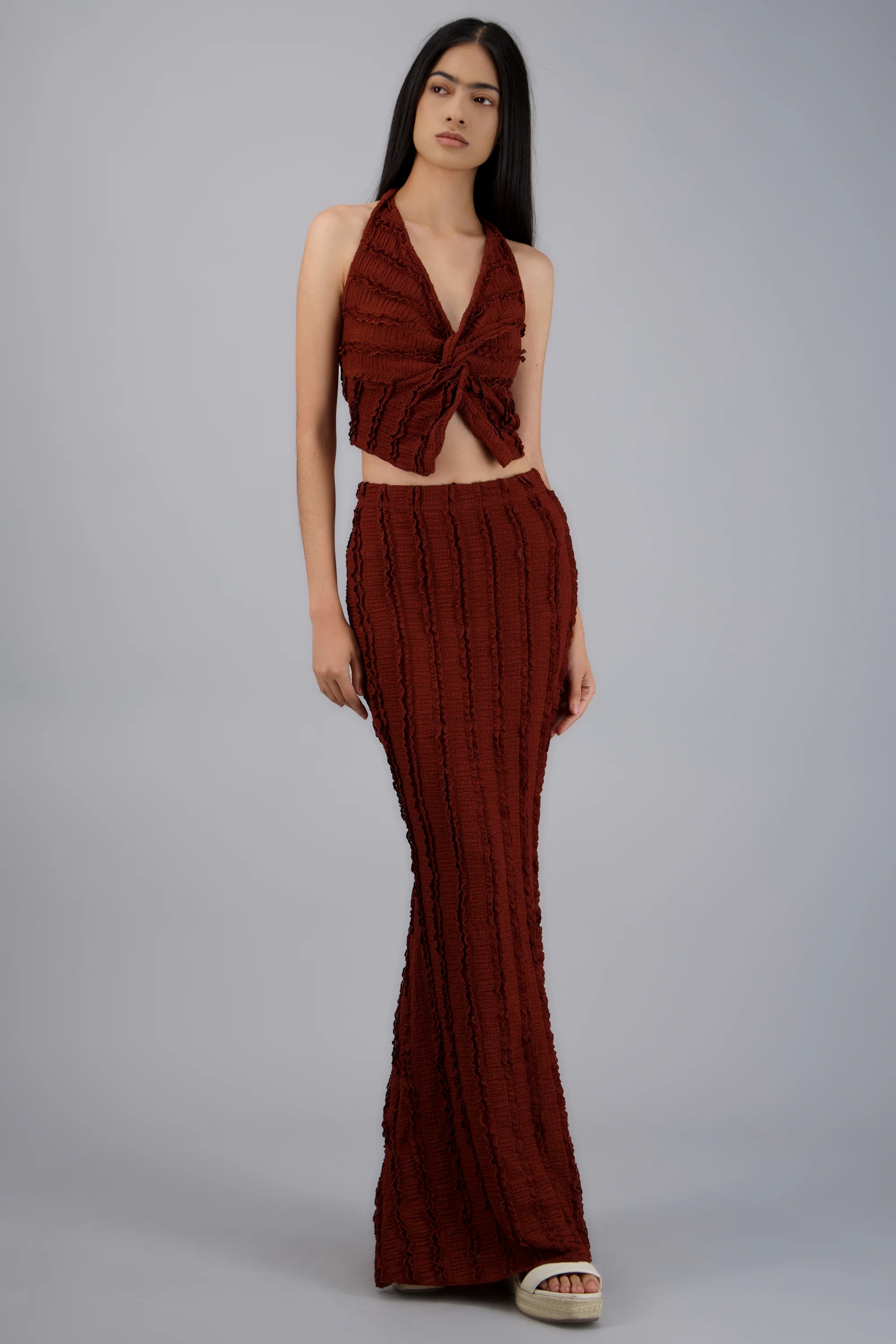 FALDA MAXI DET TEXTURA