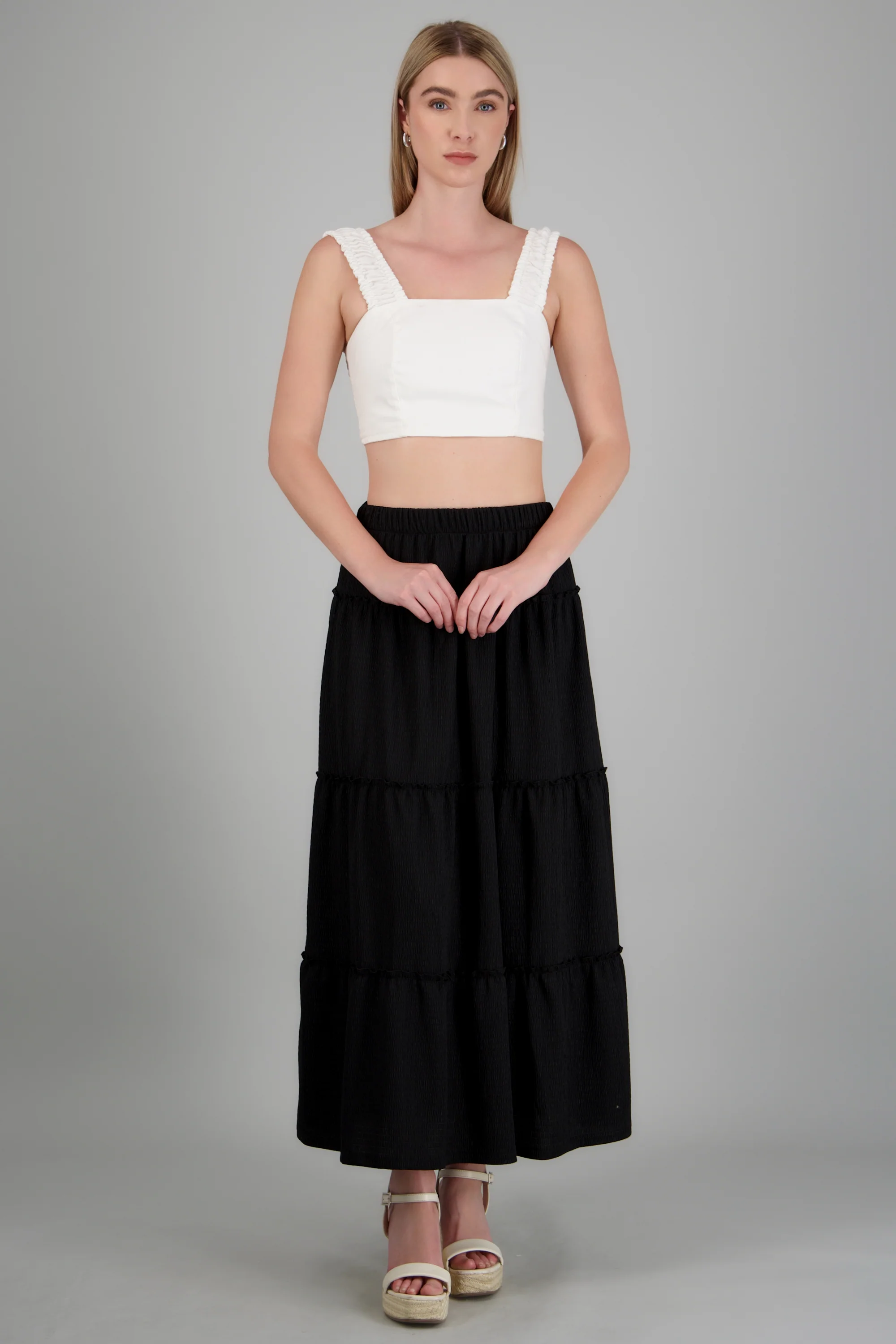 Falda maxi detalle olanes