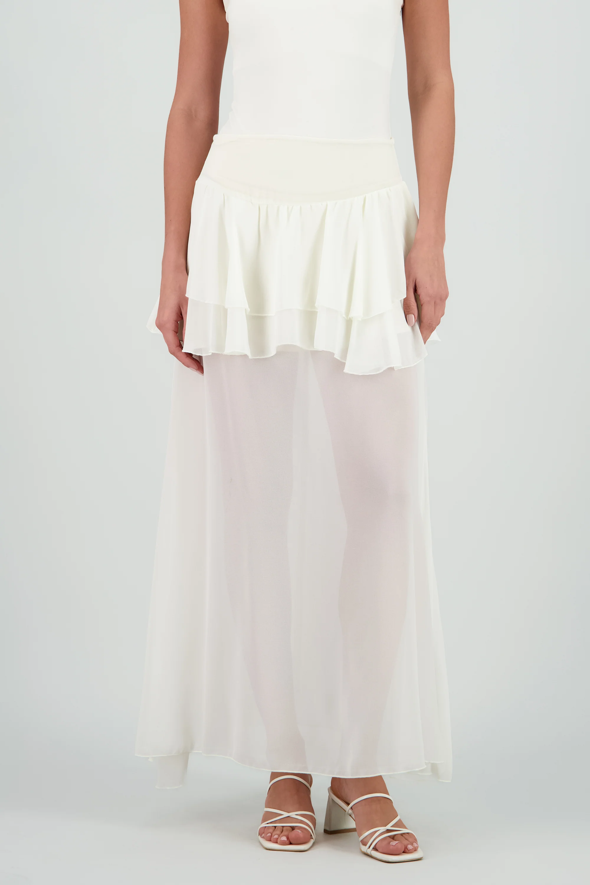Falda maxi doble olan chifon - Image 2