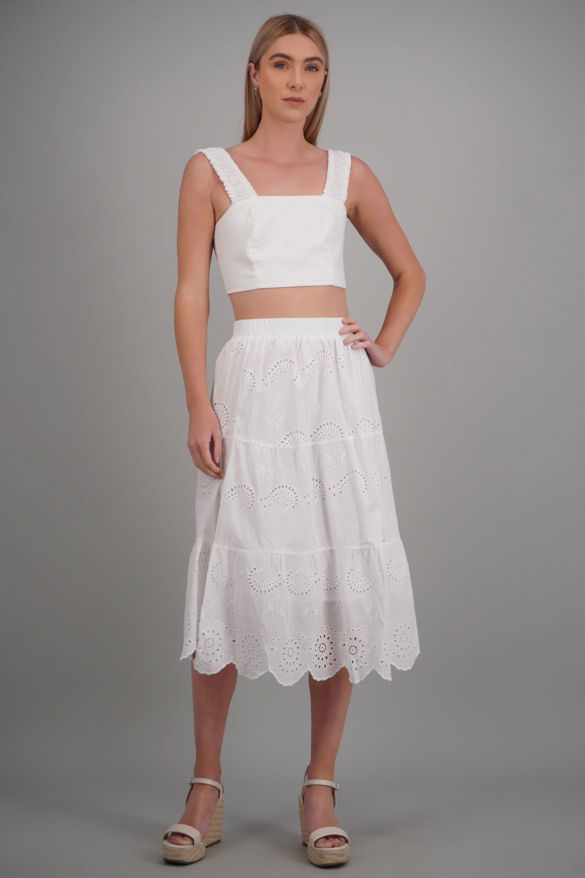 Falda maxi eyelet