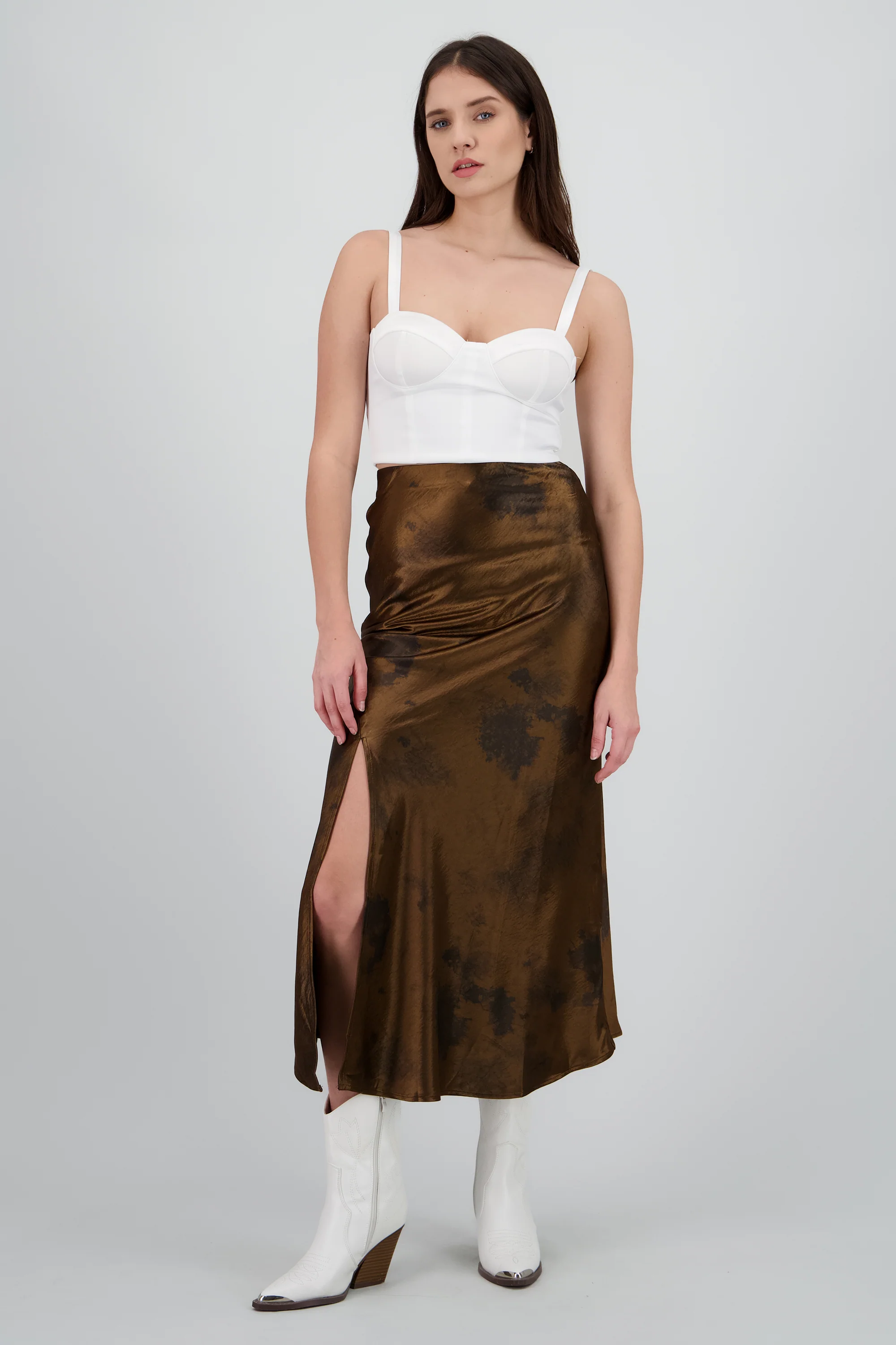 FALDA MIDI ESTAMPADA