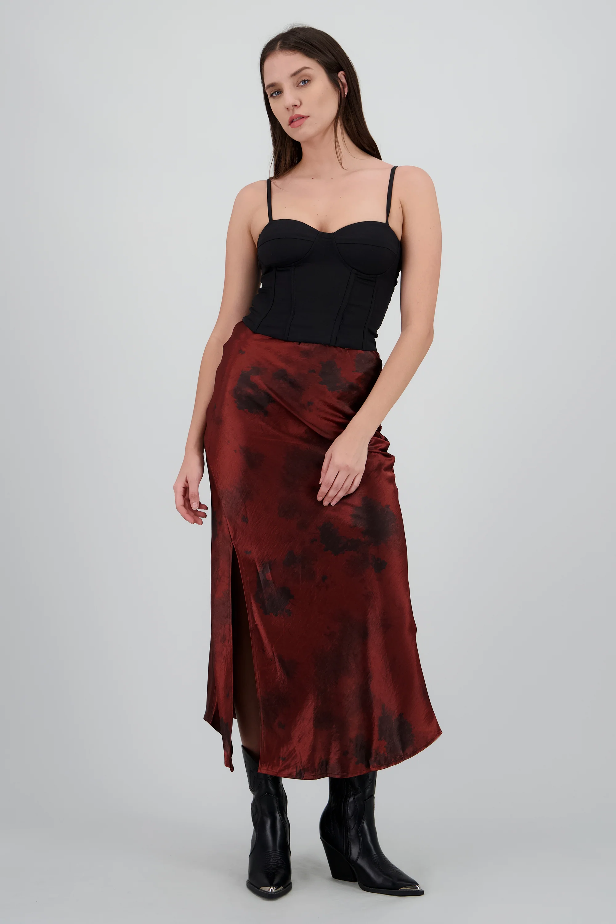 FALDA MIDI ESTAMPADA