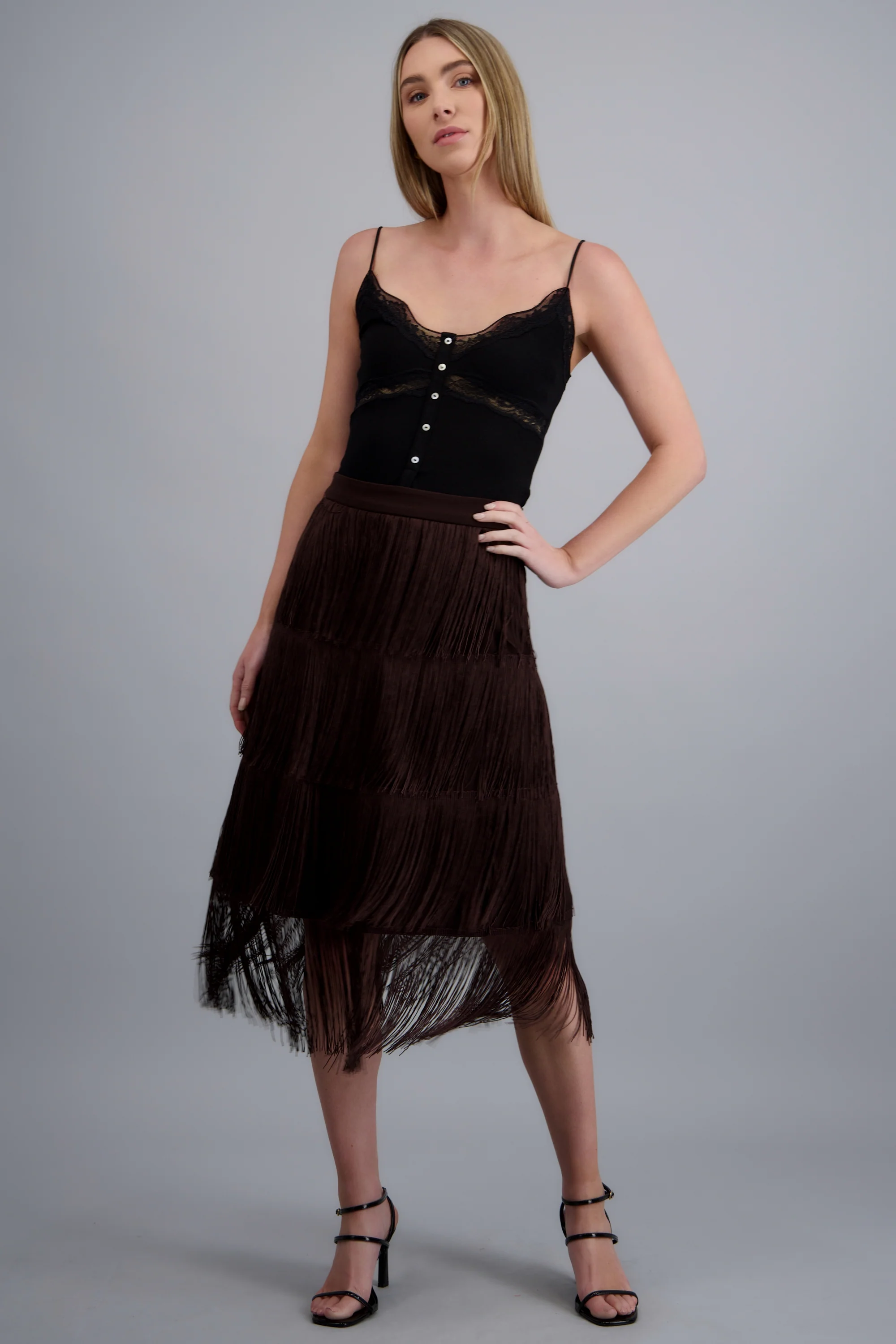 Falda midi flecos - Image 2