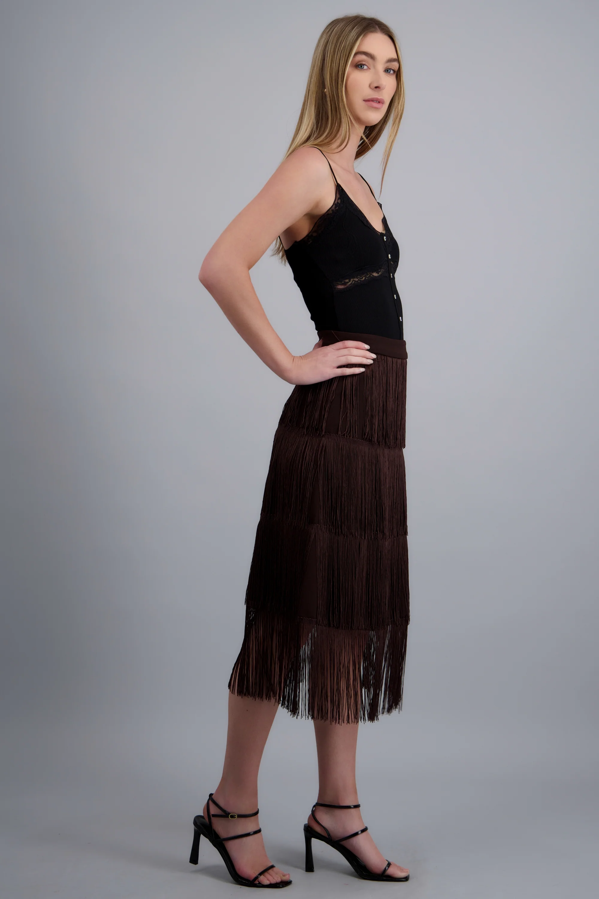 Falda midi flecos - Image 3