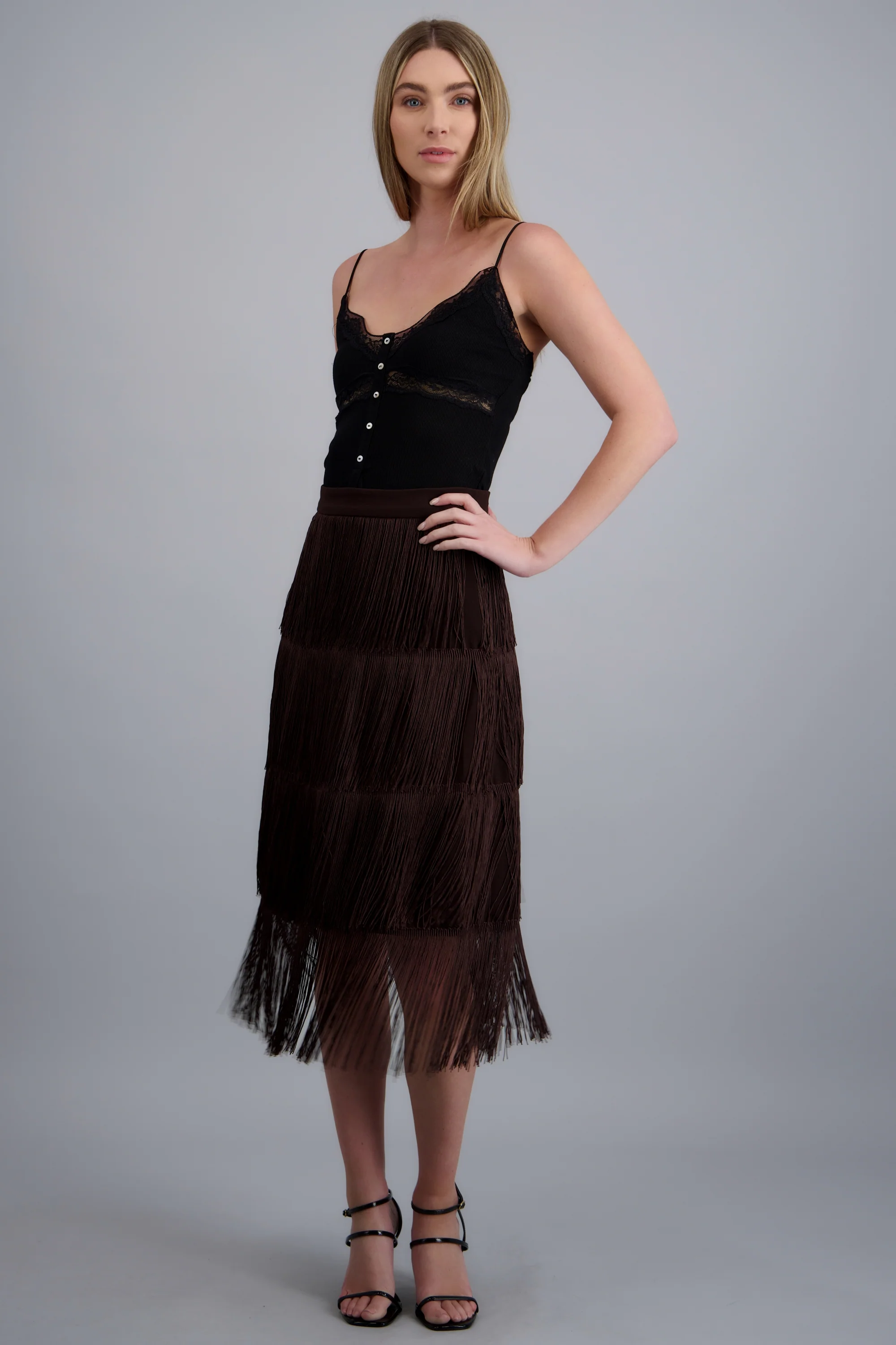 Falda midi flecos - Image 4