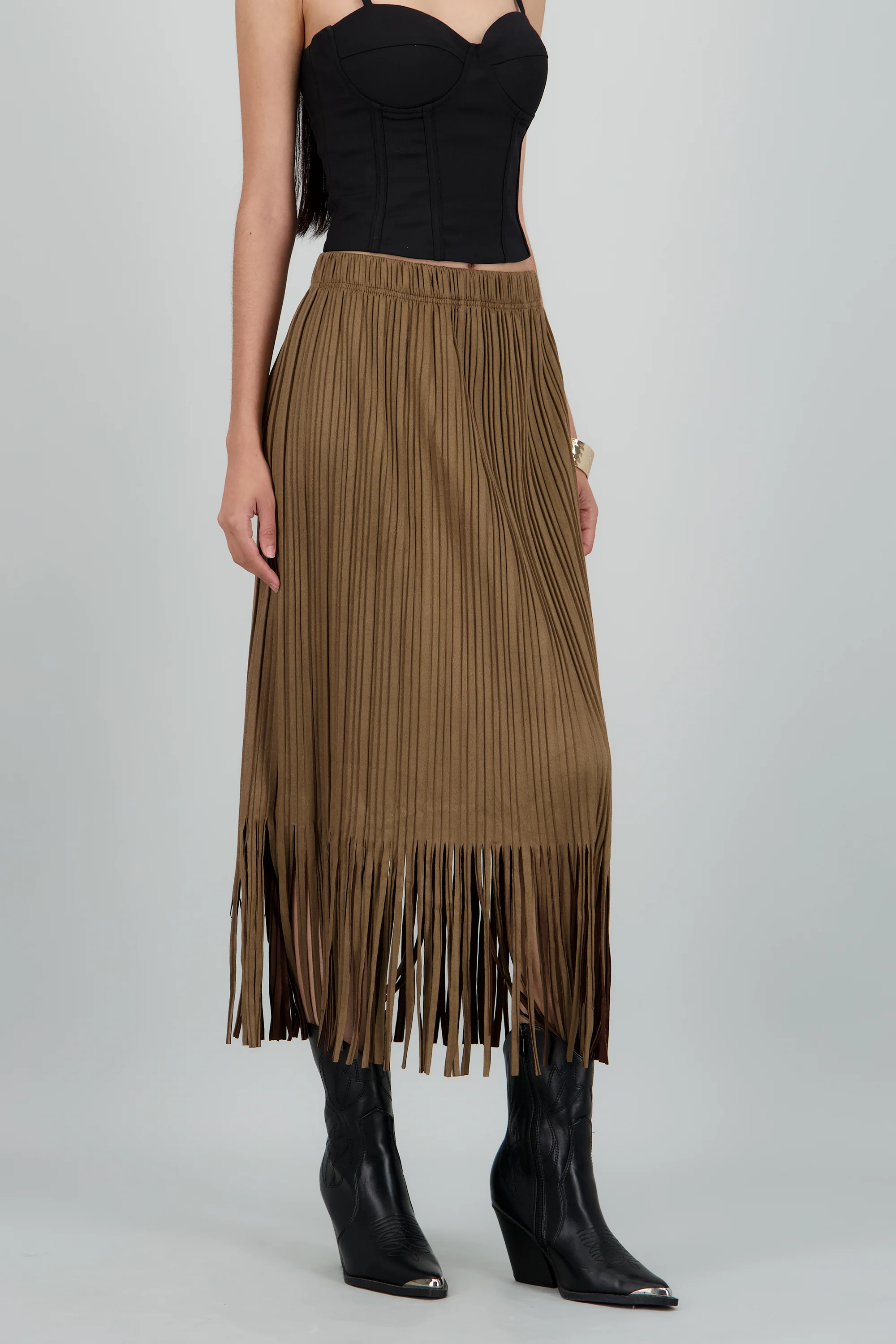 Falda midi suede flecos - Image 3