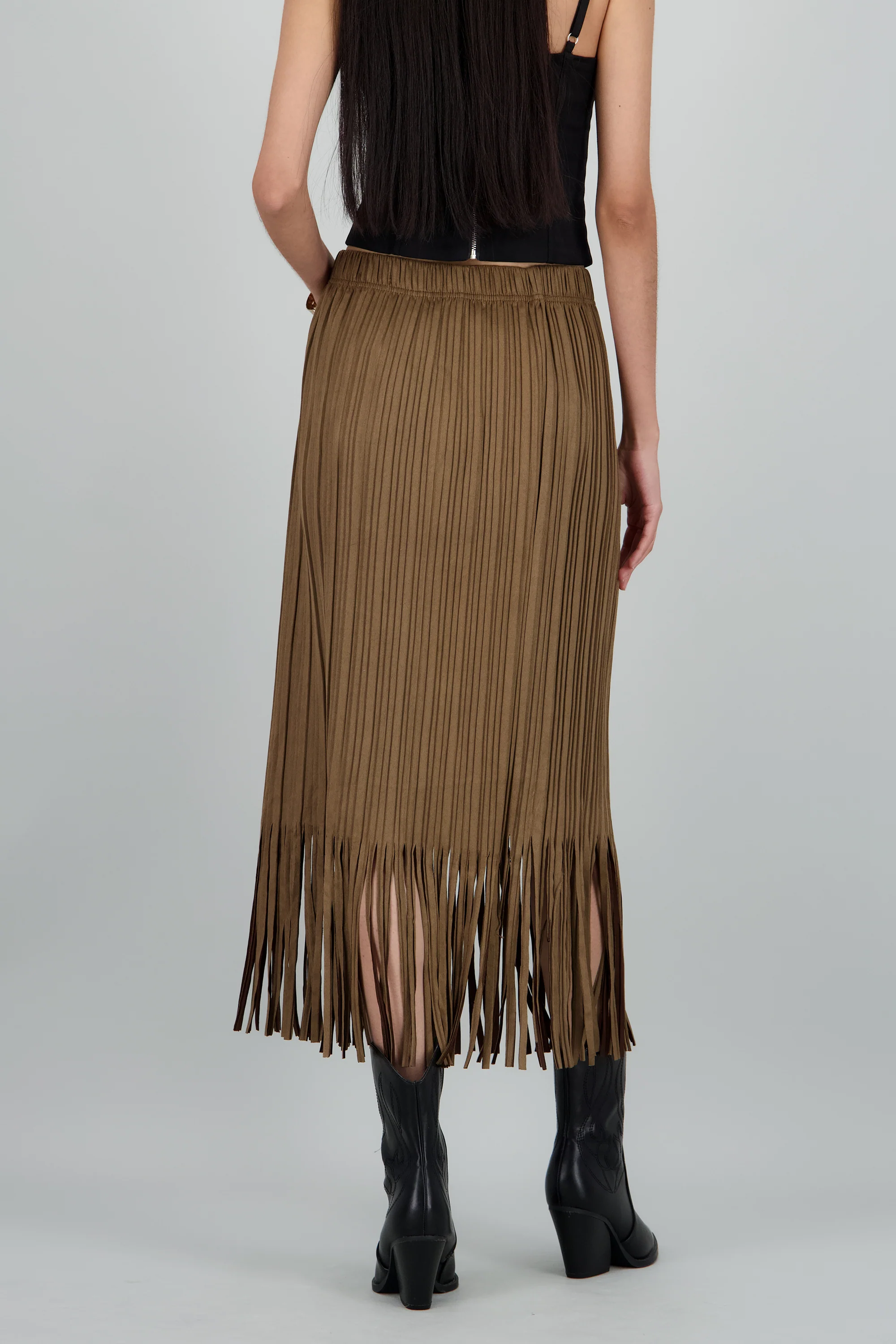 Falda midi suede flecos - Image 4