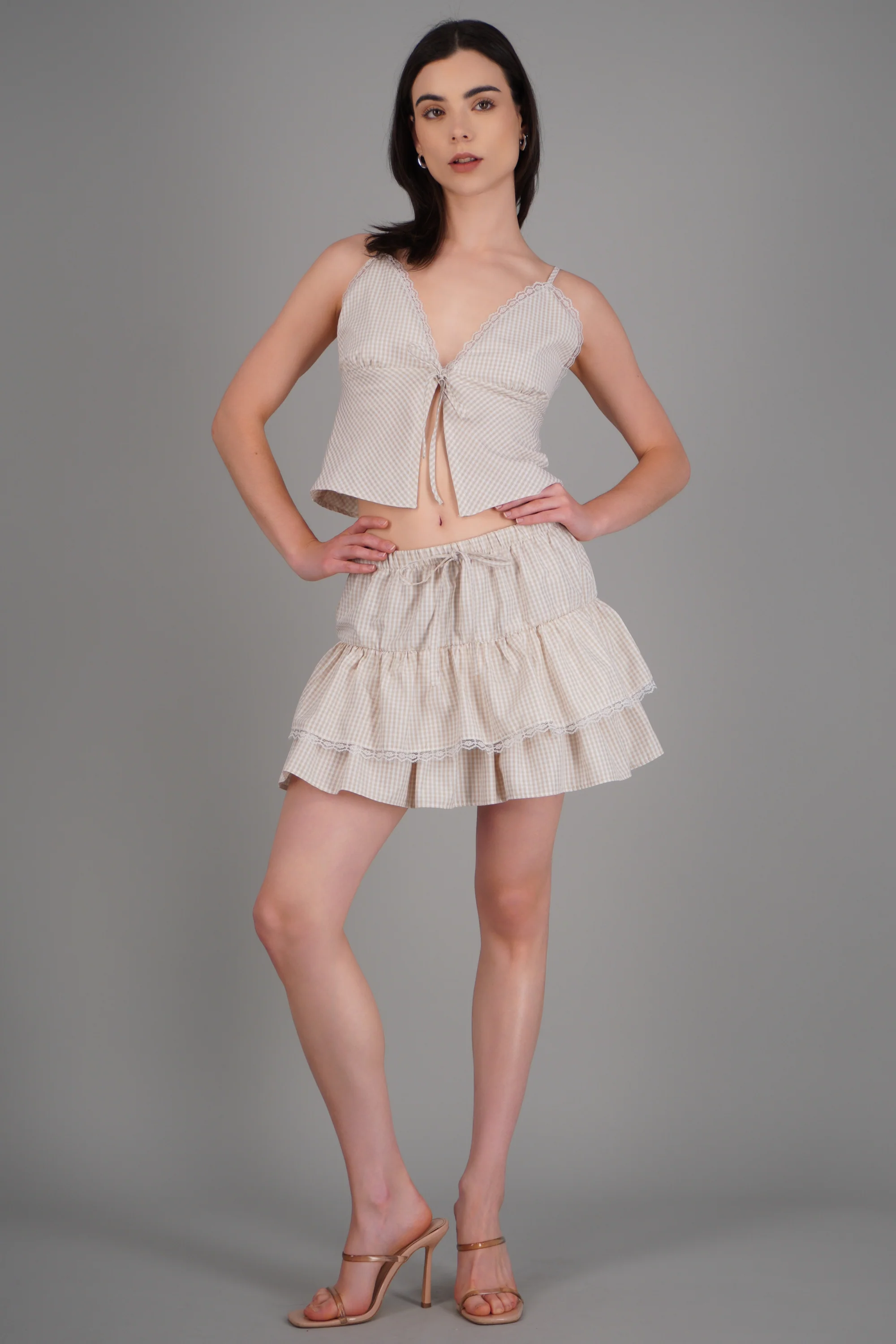 Falda mini cuadros