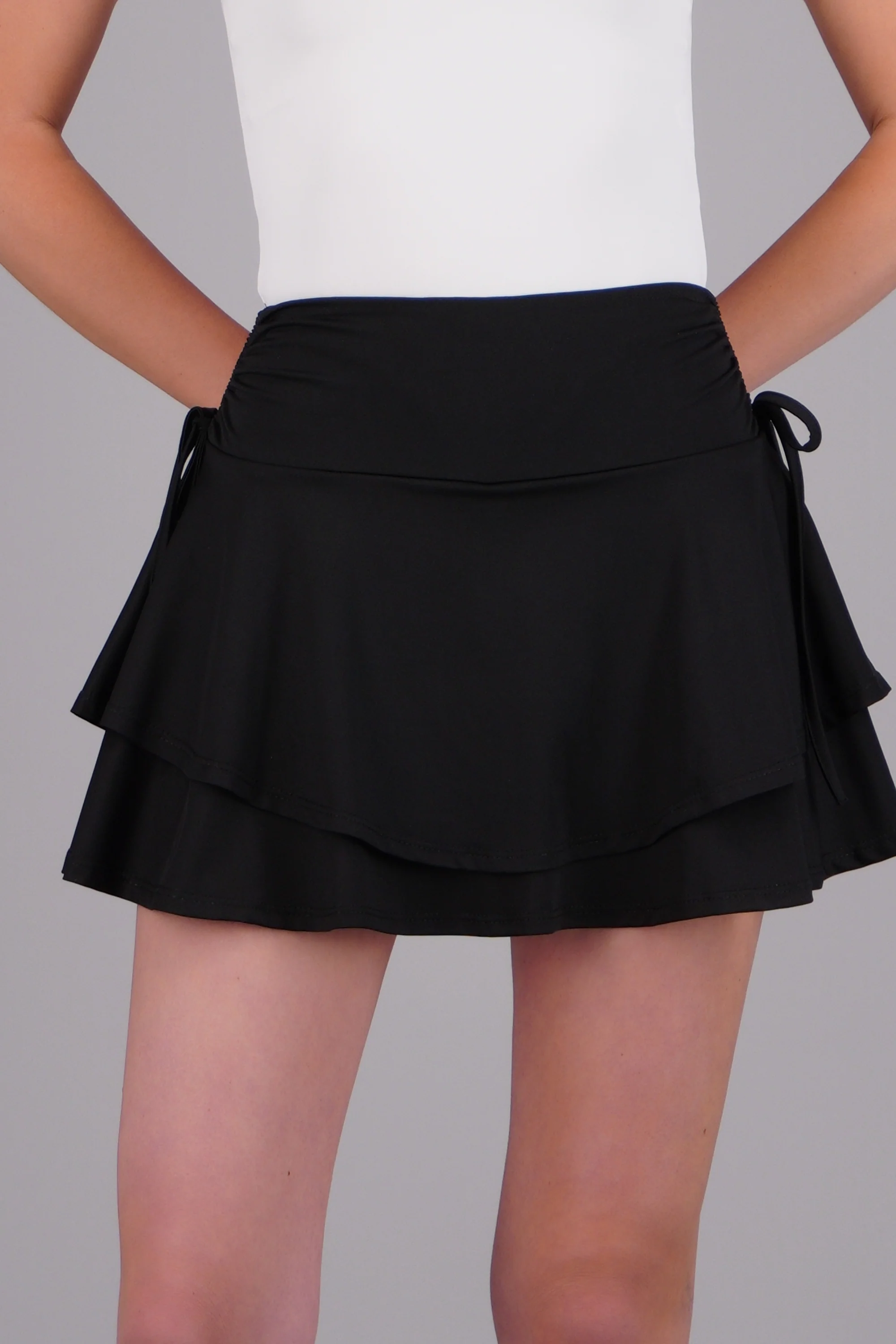 Falda mini doble olan detalle jaretas - Image 5