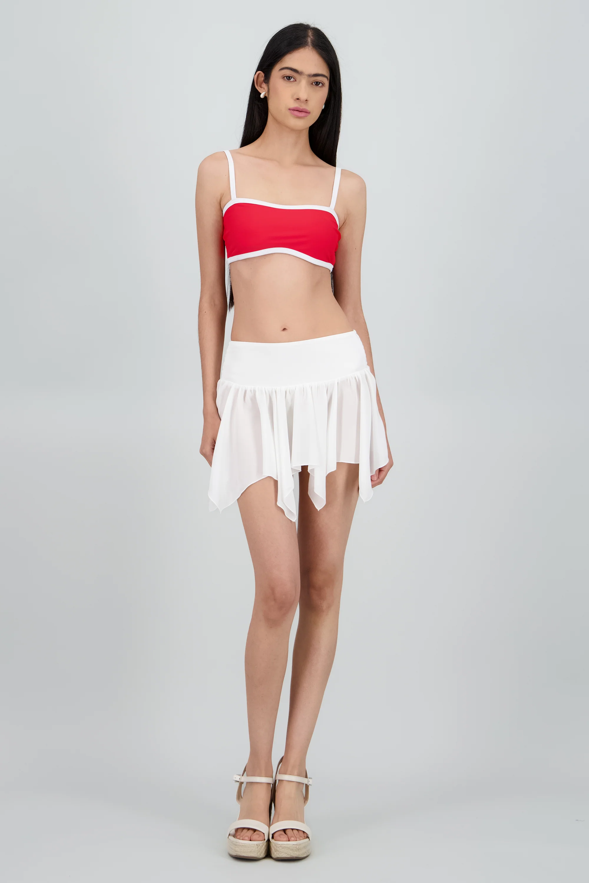 Falda mini picos smock
