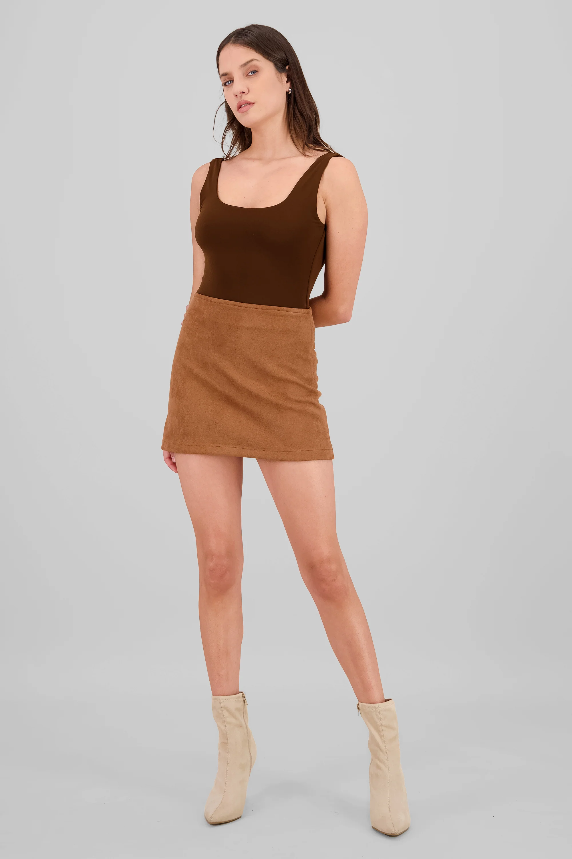 Falda mini suede lisa