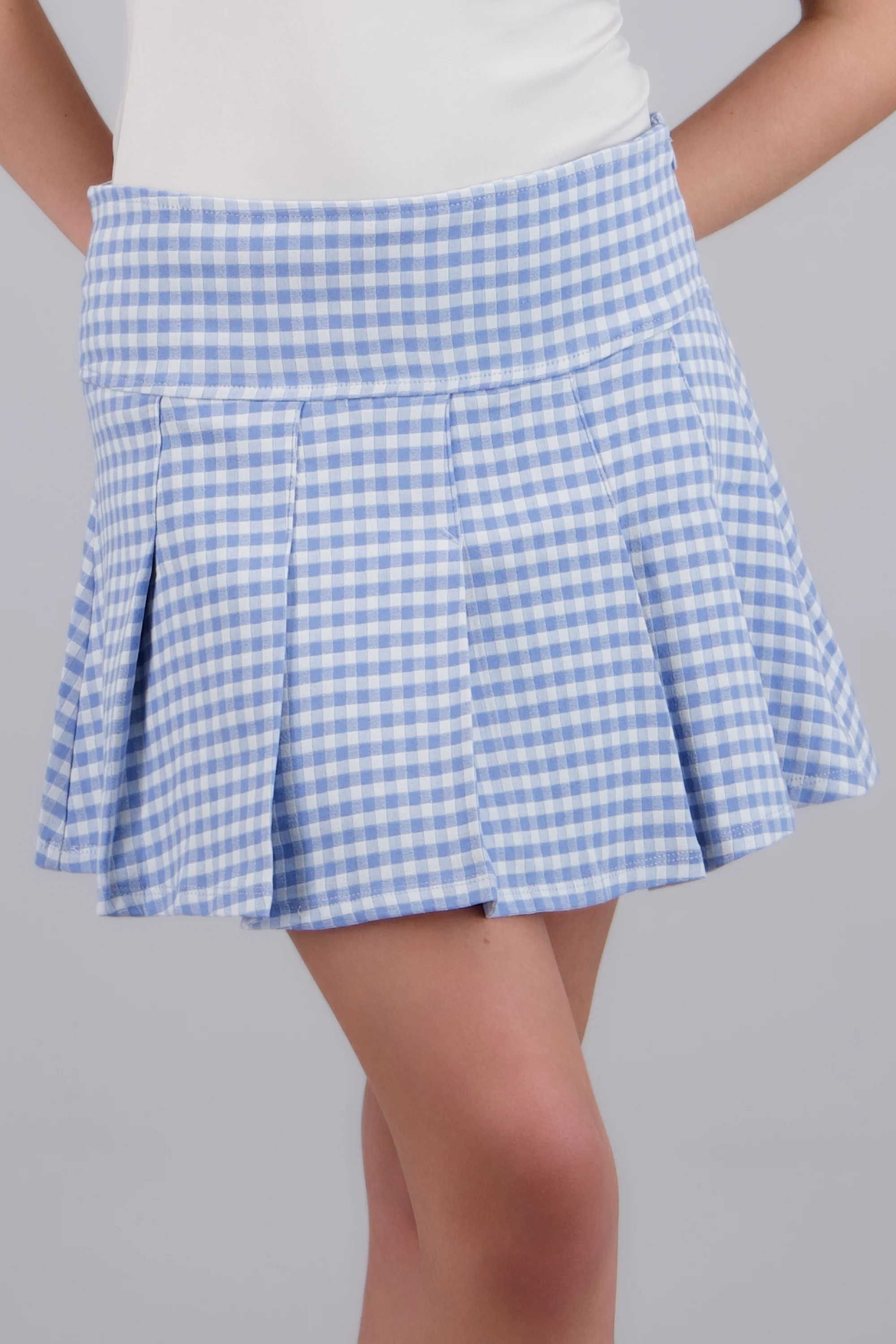 Falda mini tableada gingham - Image 5
