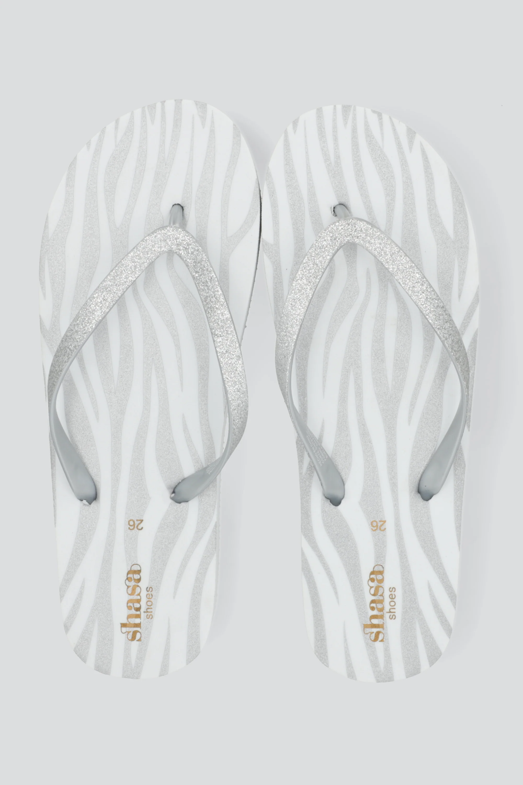 Flip flop chinela brillos estampado zebra