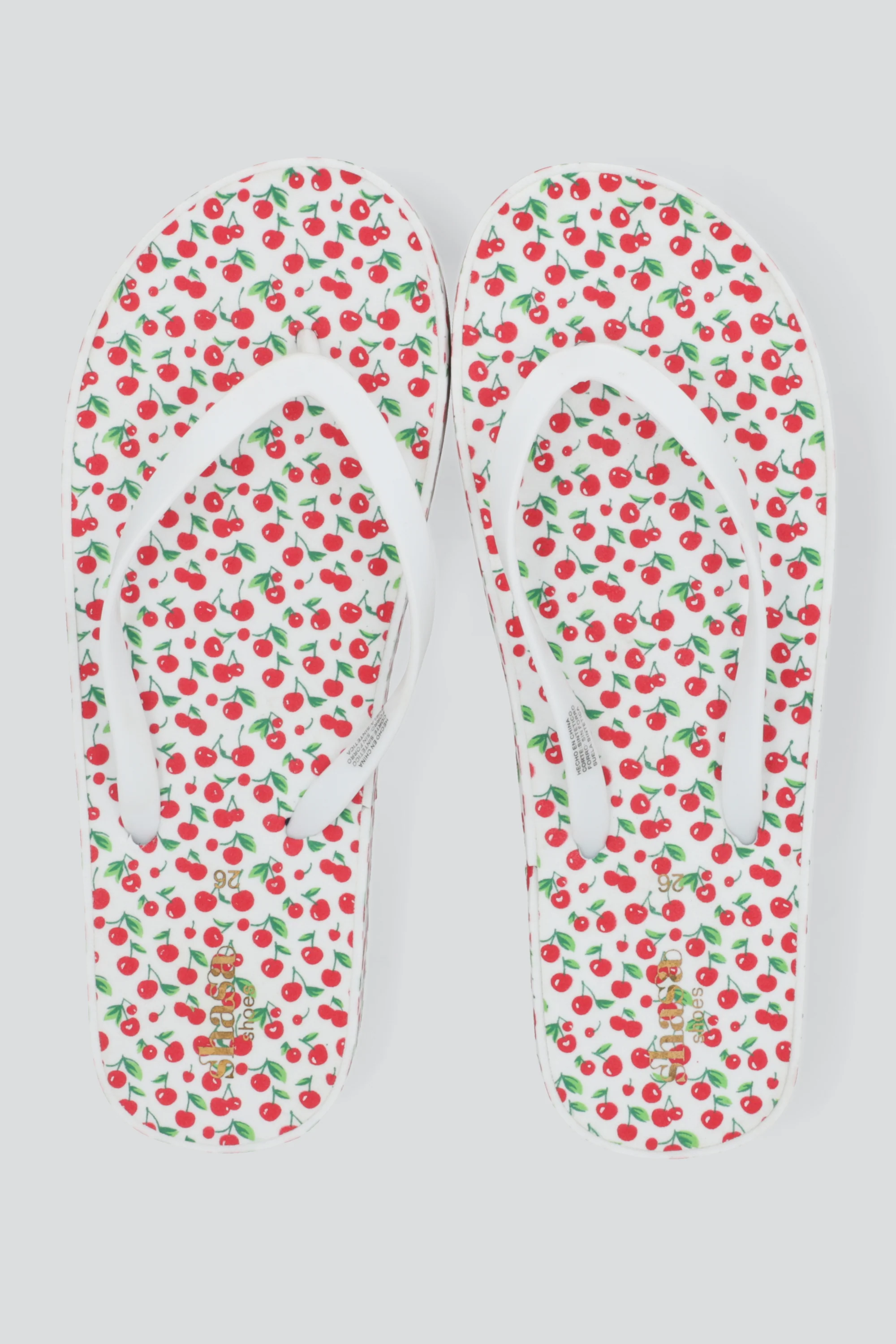 Flip flop plataforma estampado cerezas