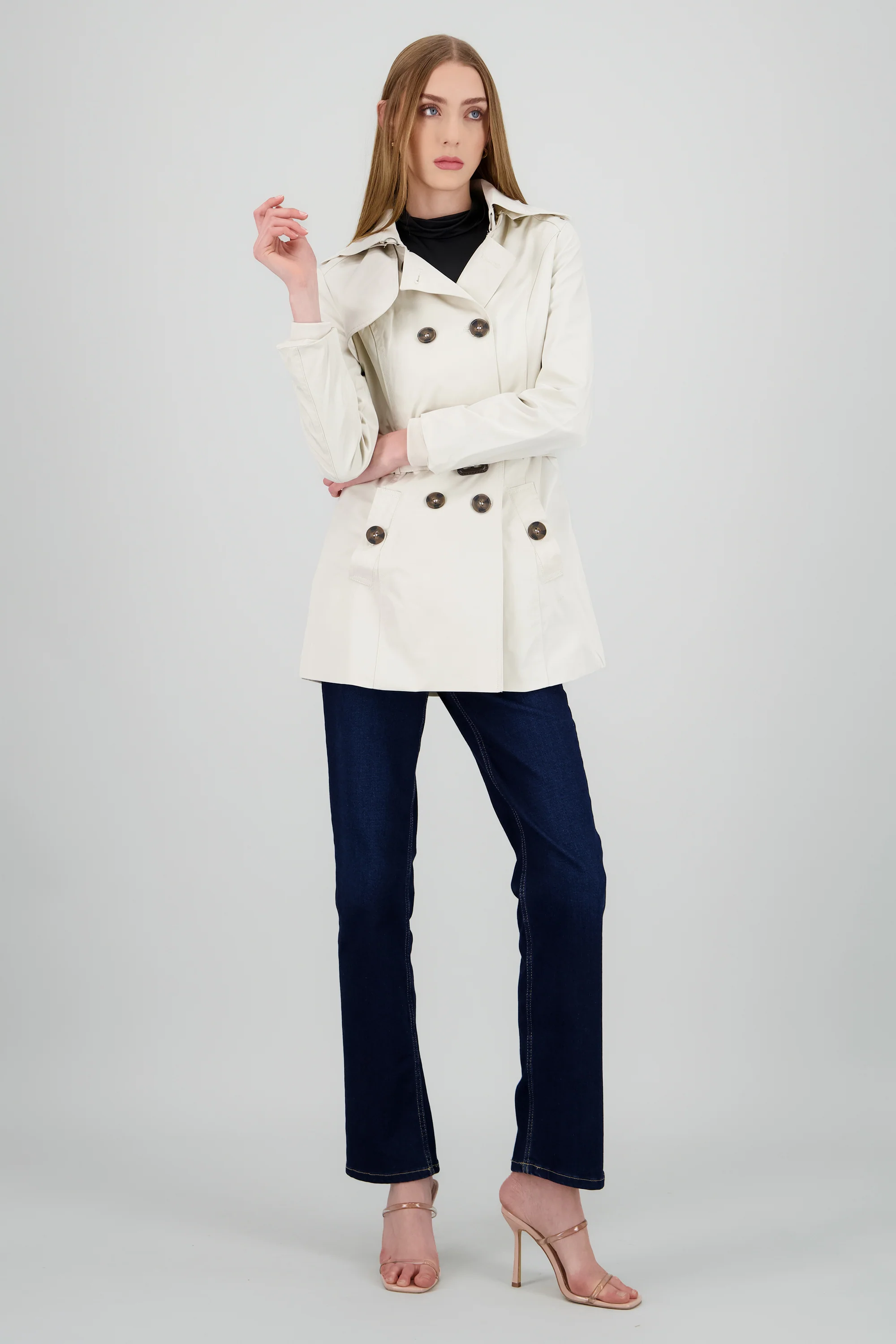 Gabardina ajustada capucha - Image 3