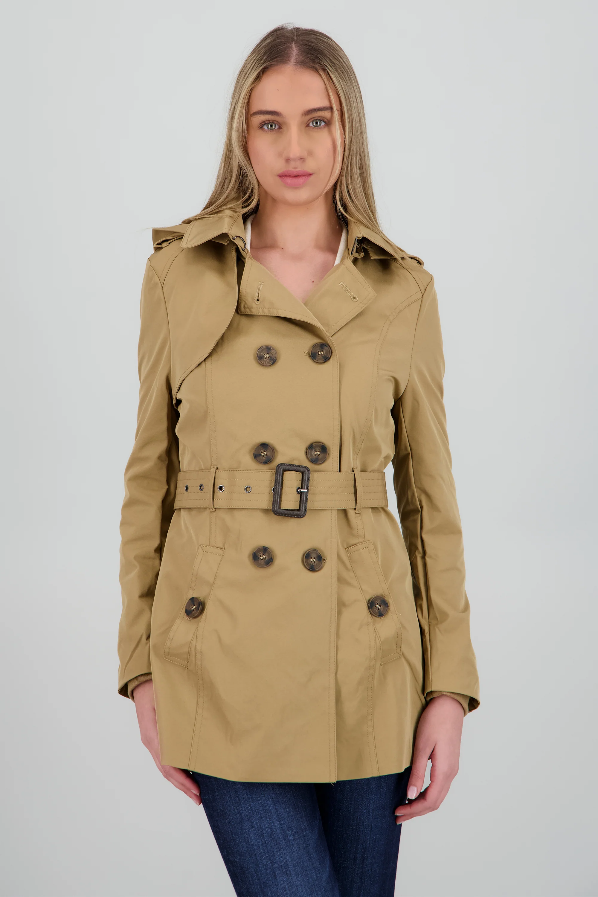 Gabardina ajustada capucha - Image 2
