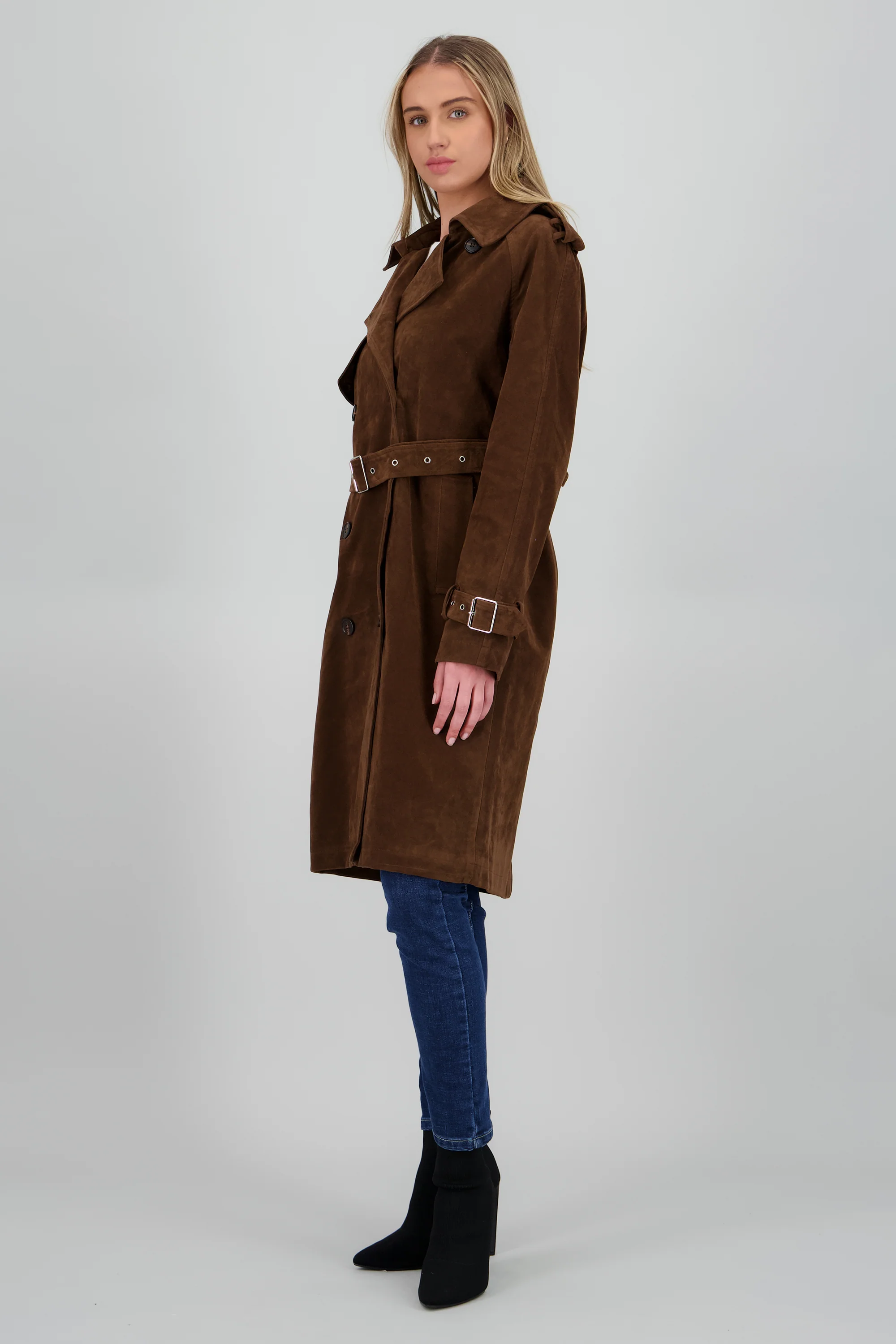 Gabardina larga suede - Image 3