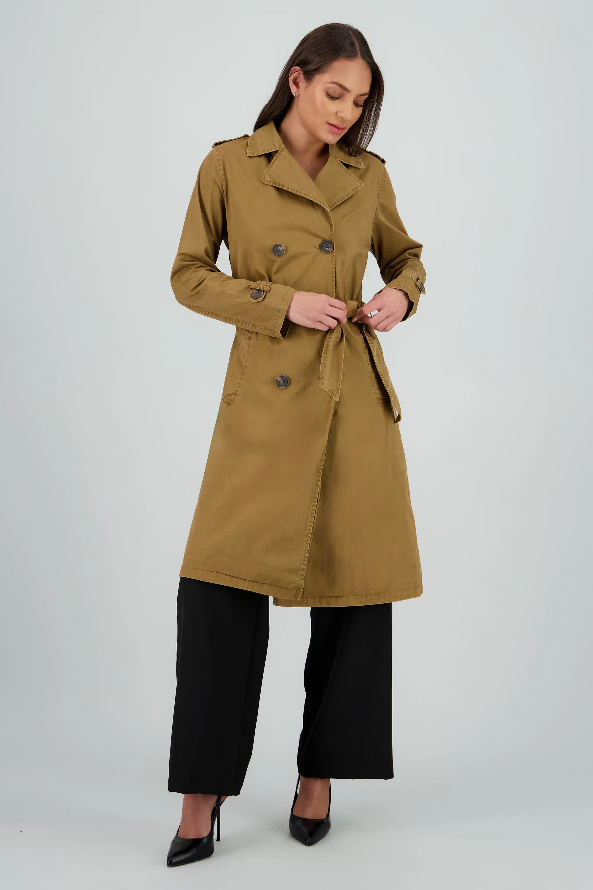 Gabardina maxi
