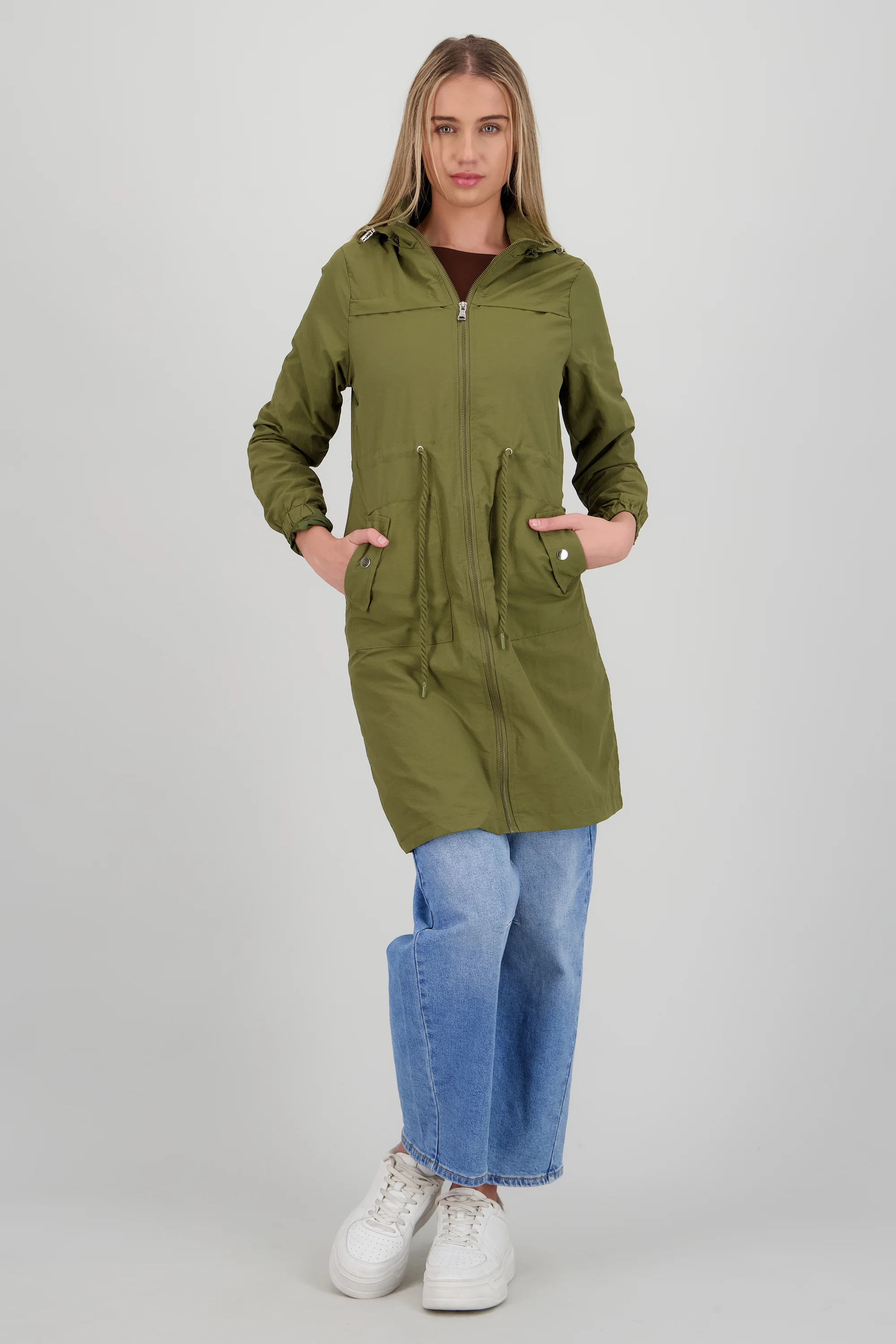 Gabardina midi con gorro - Image 2