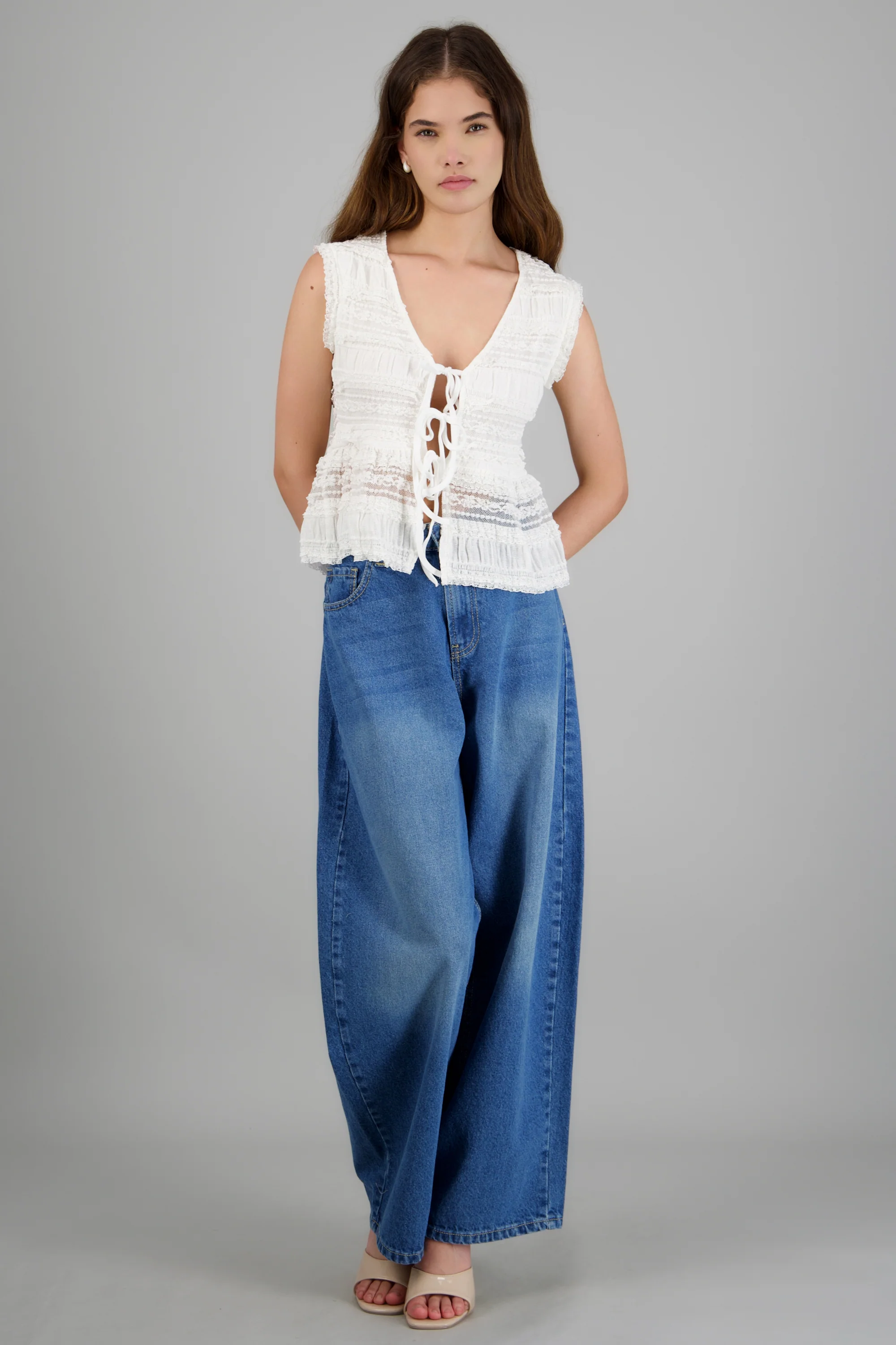 Jeans barrel amplio básico - Image 3