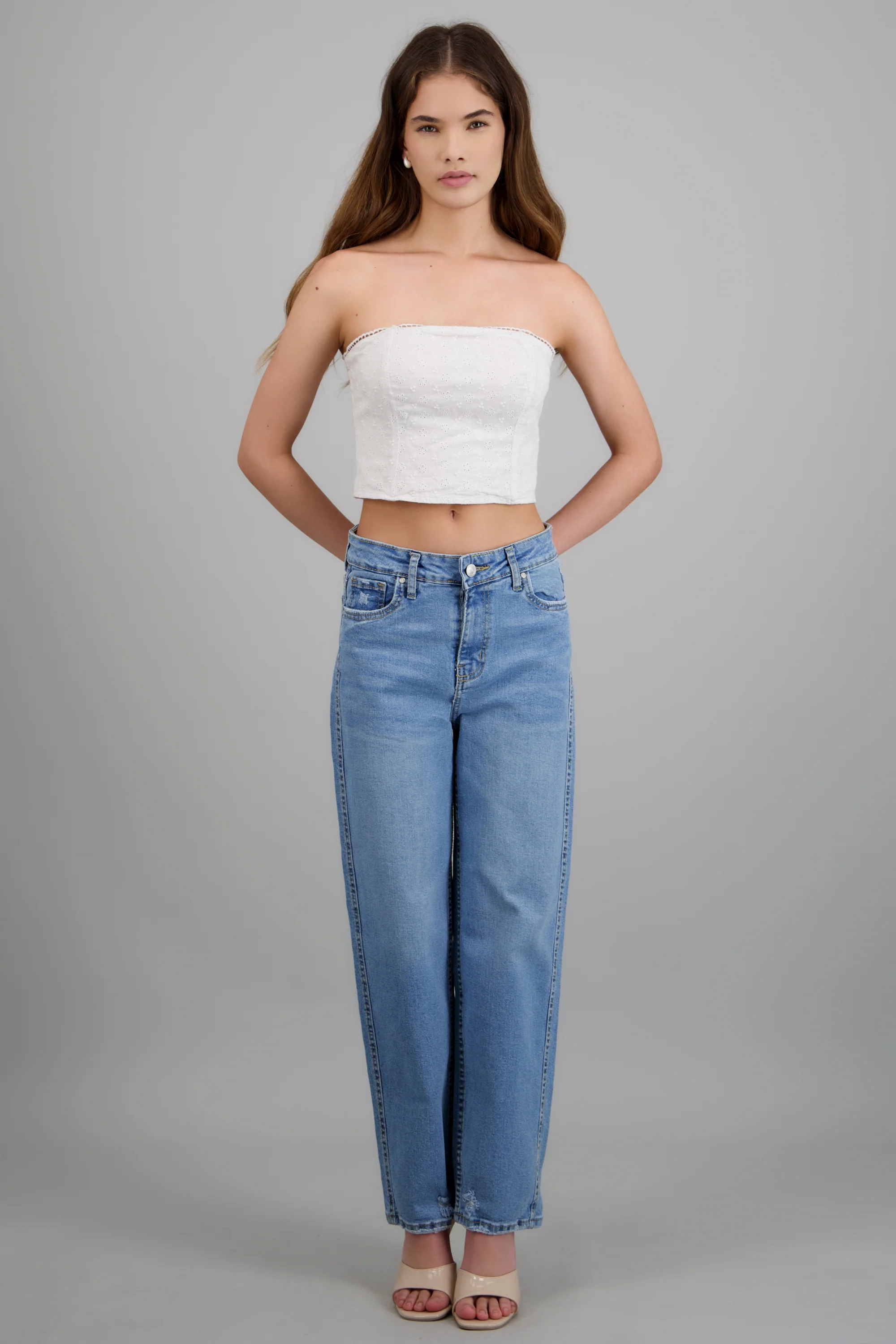 Jeans barrel mid rise