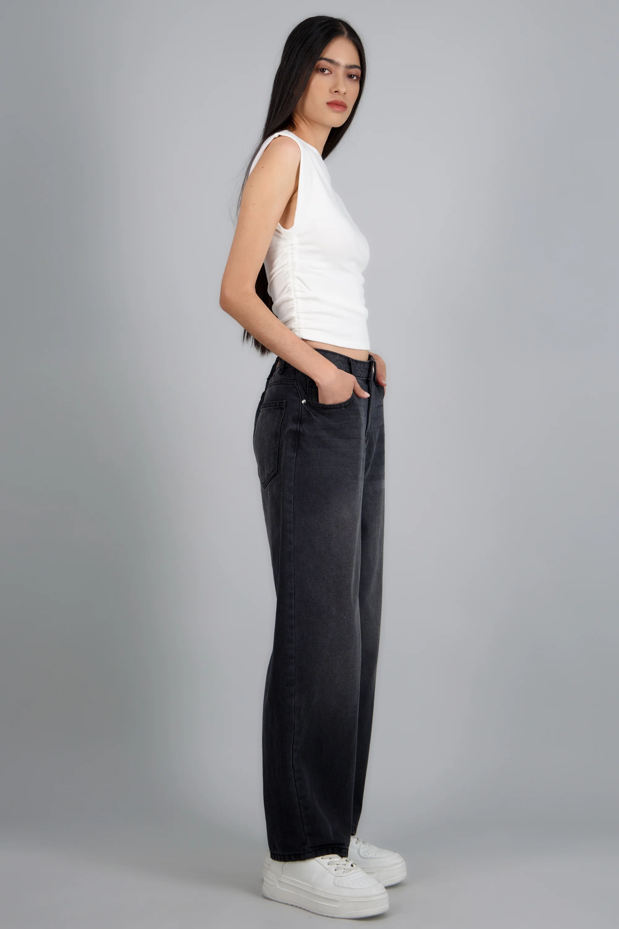Jeans barrel obscuros - Image 3