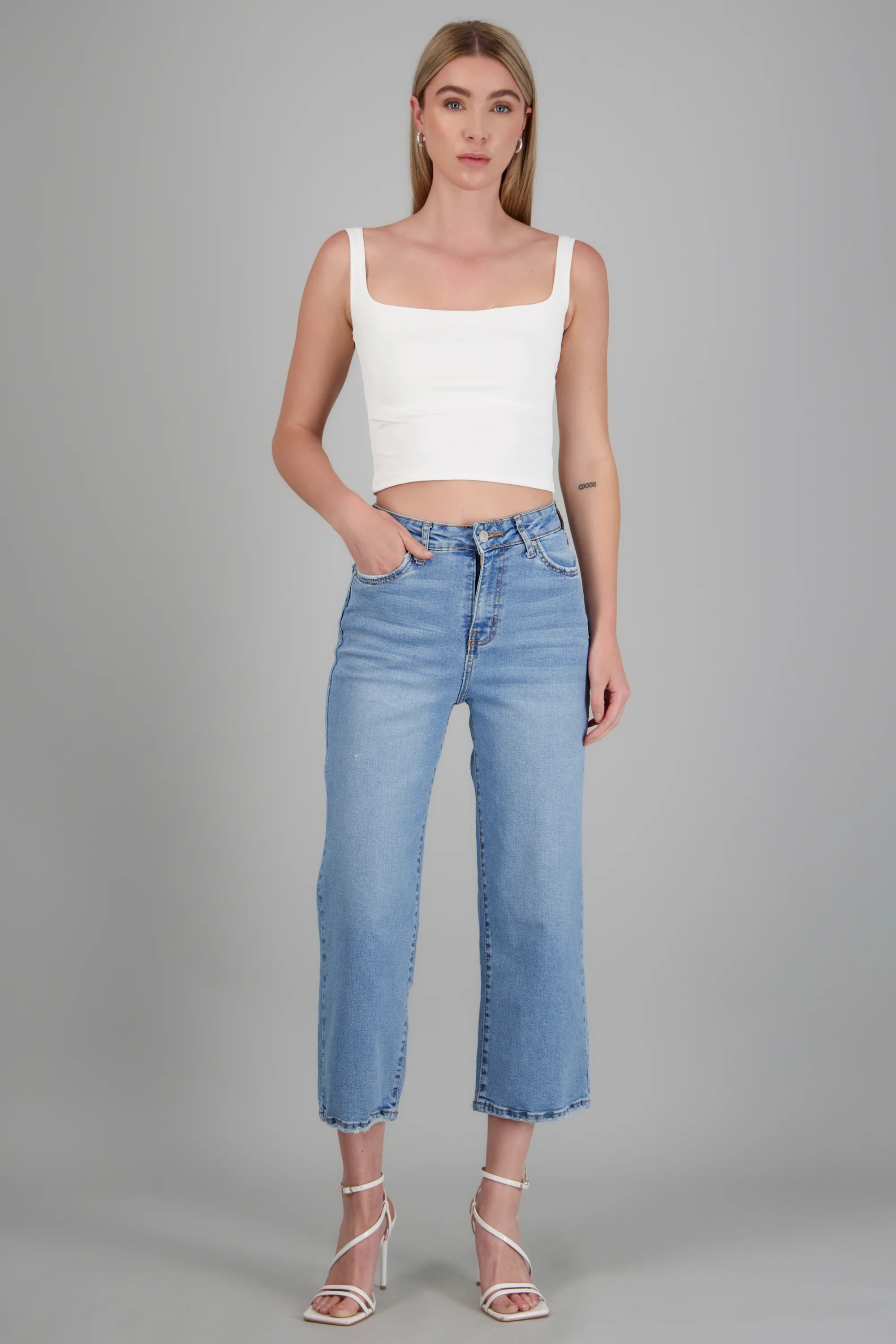 Jeans cropped mid rise