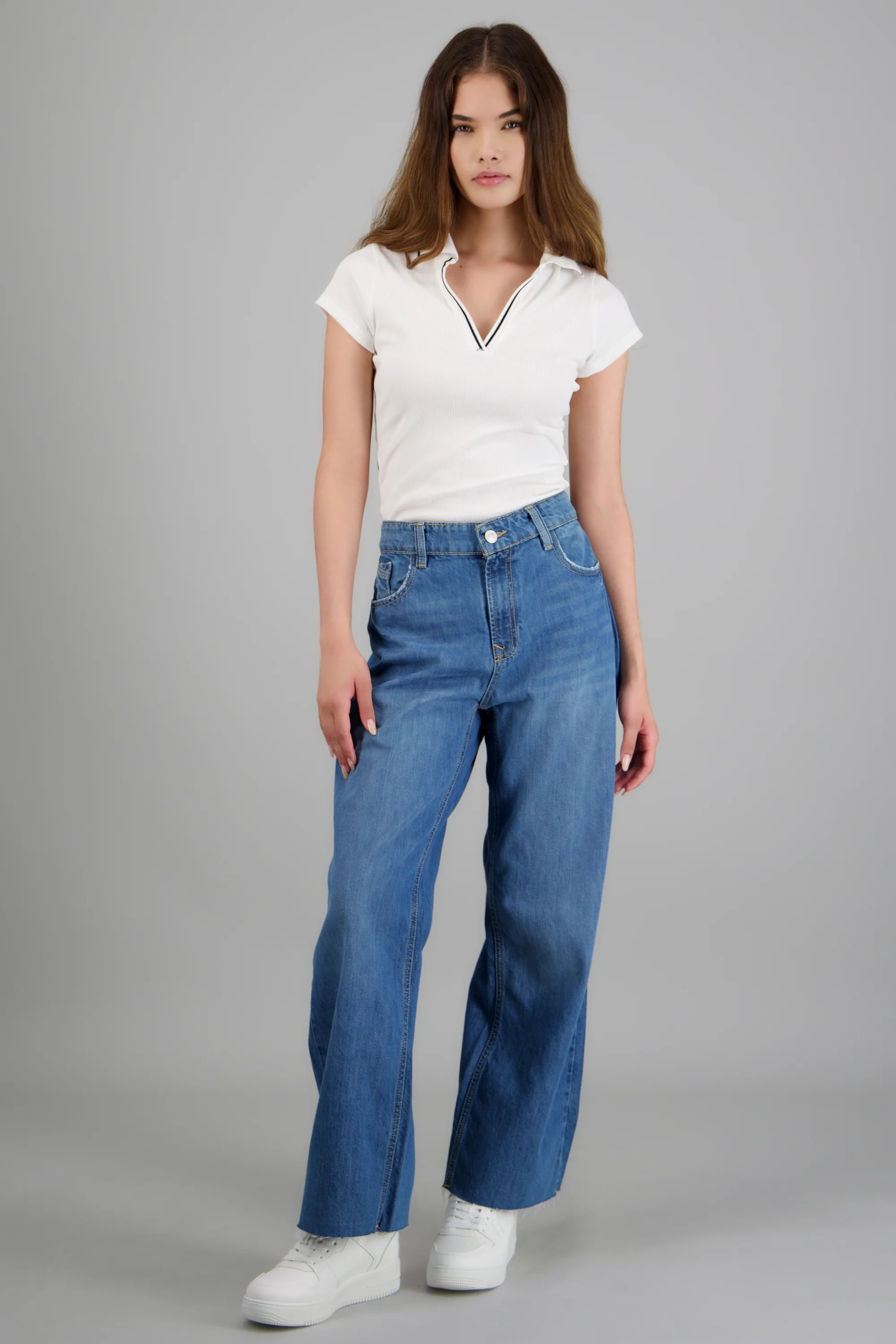 Jeans cropped mid rise básico - Image 3