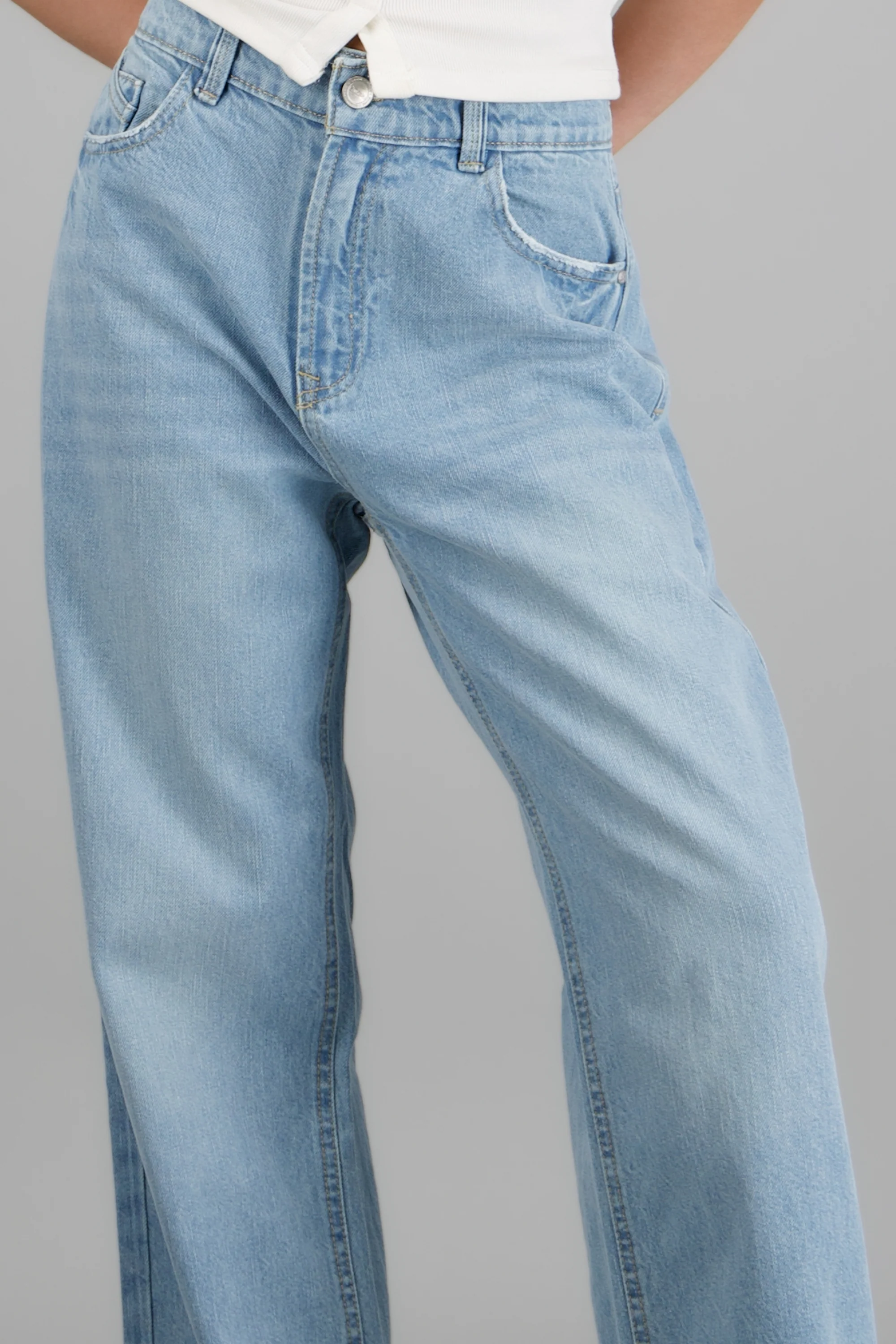 Jeans cropped mid rise básico - Image 5
