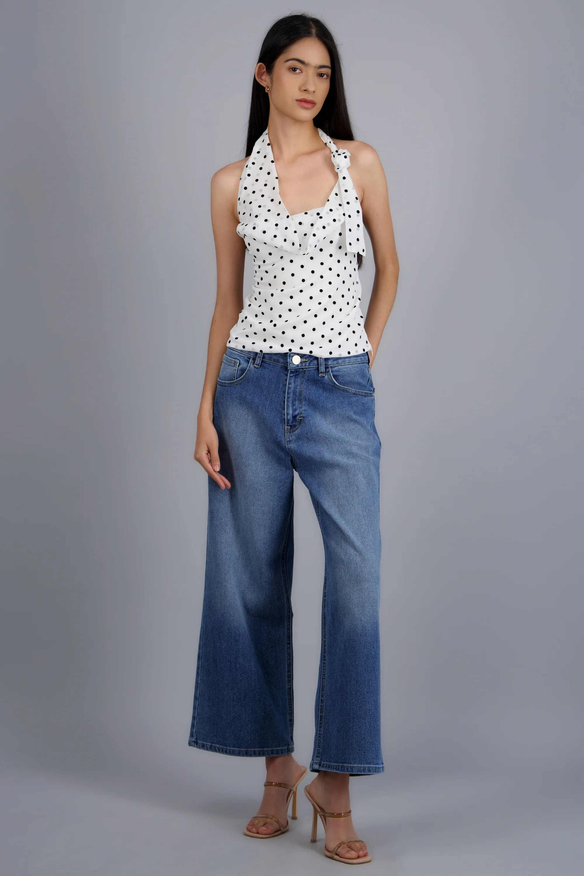 Jeans cropped amplios