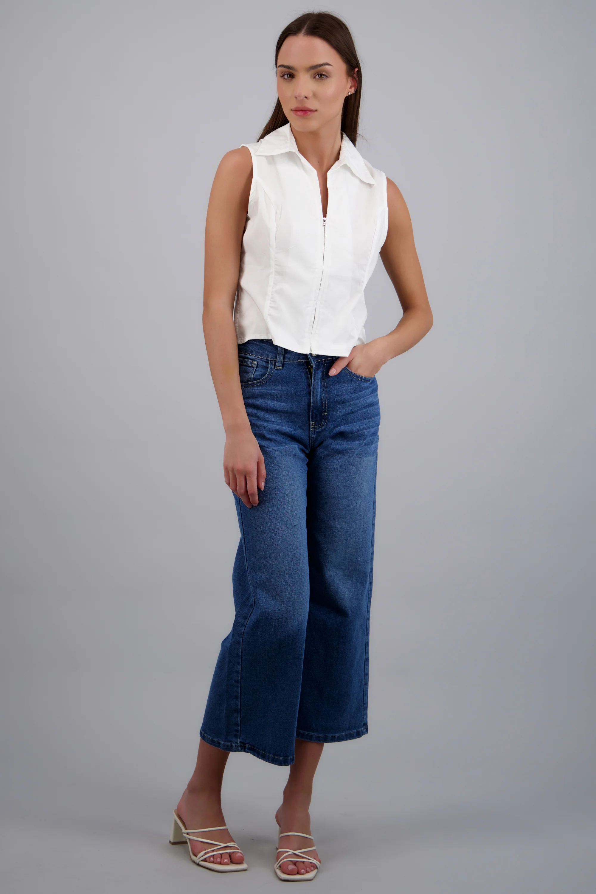 Jeans cropped deslavado - Image 2