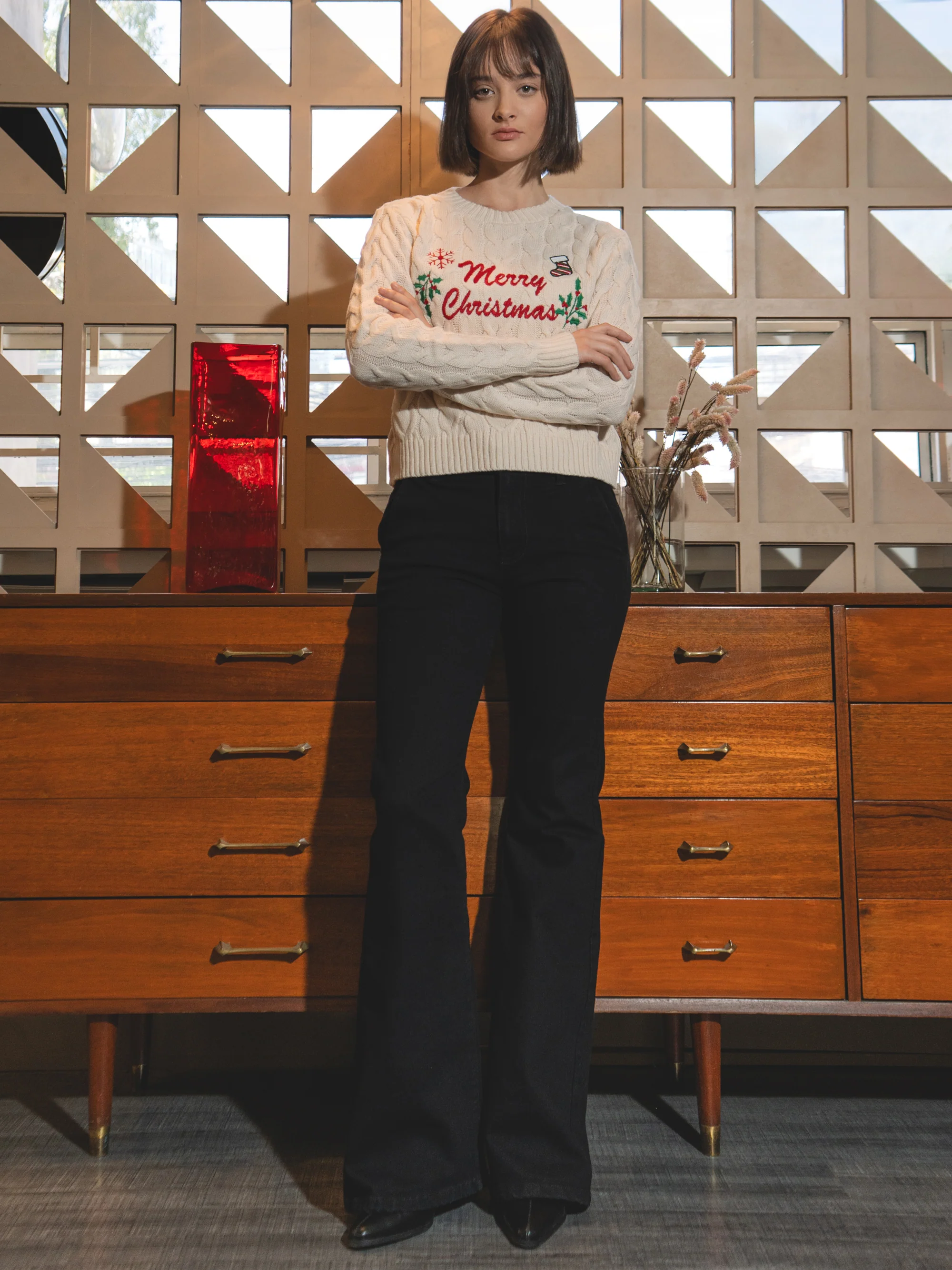 Jeans slim flare con cinturon vaquero - Image 6
